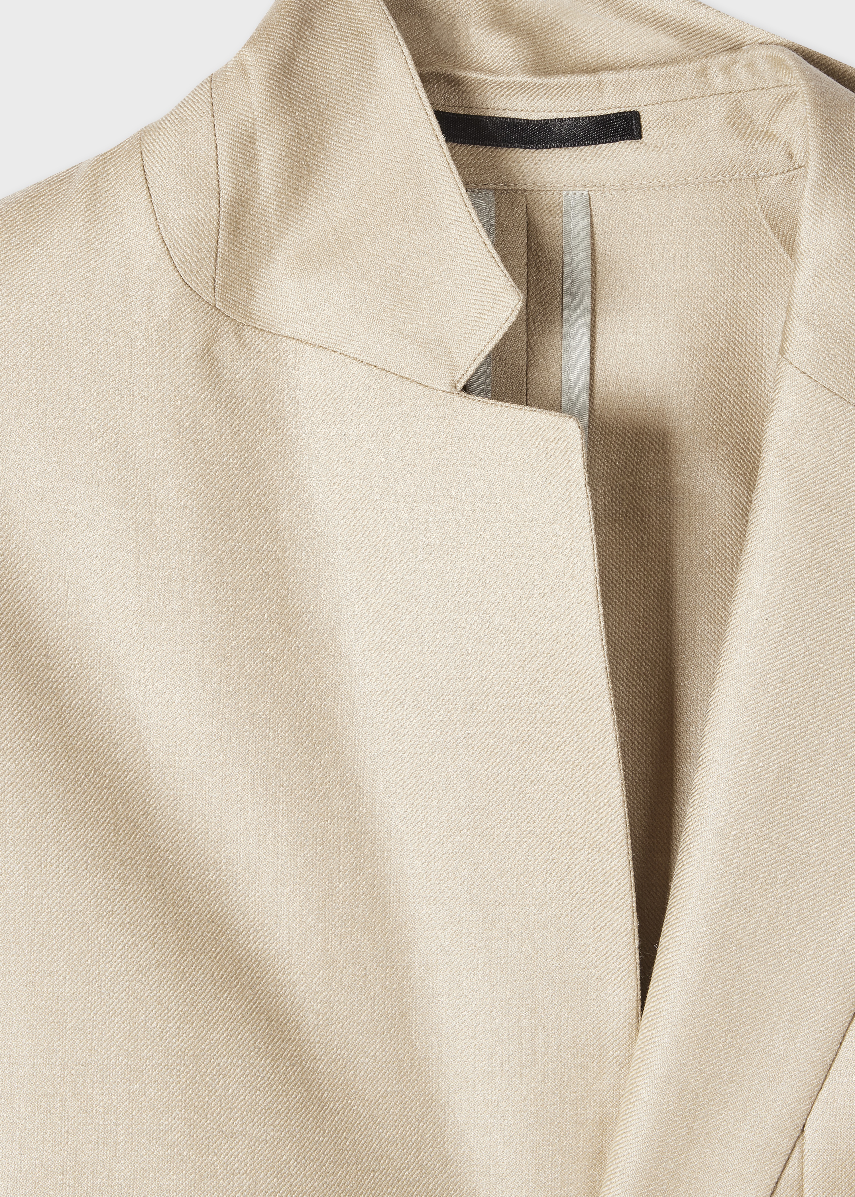 Light Camel Wool-Silk Unlined Blazer - 2