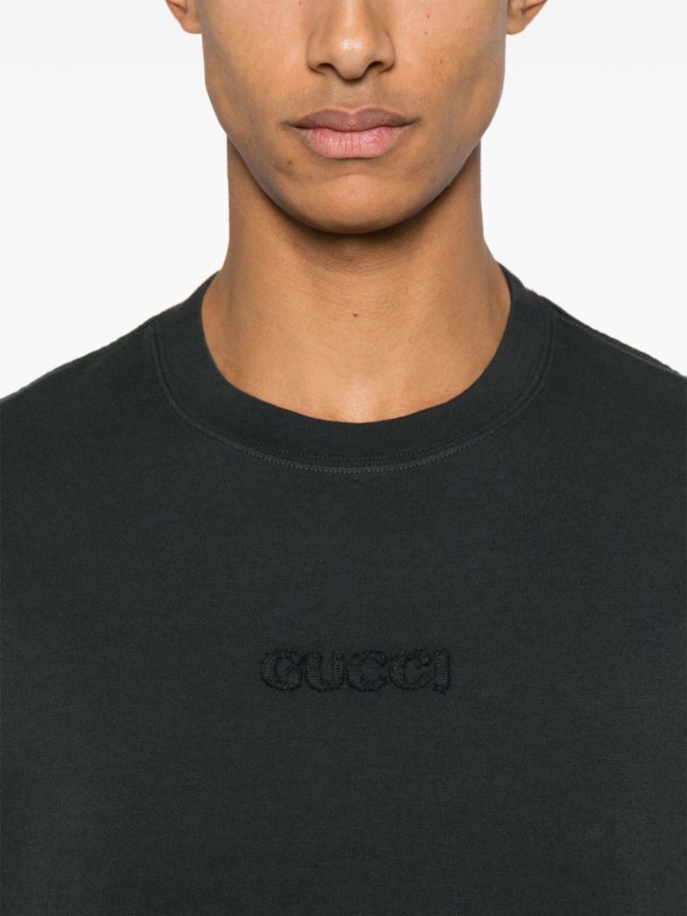 logo-lettering cotton T-shirt - 4