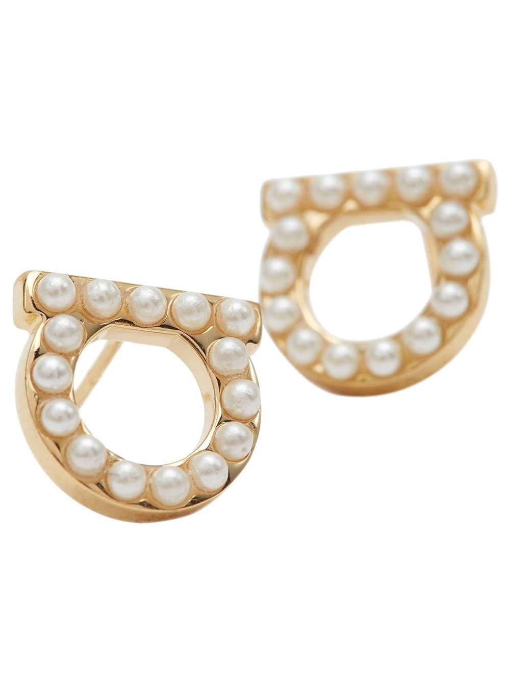 Gancini pearl-embellished earrings - 2