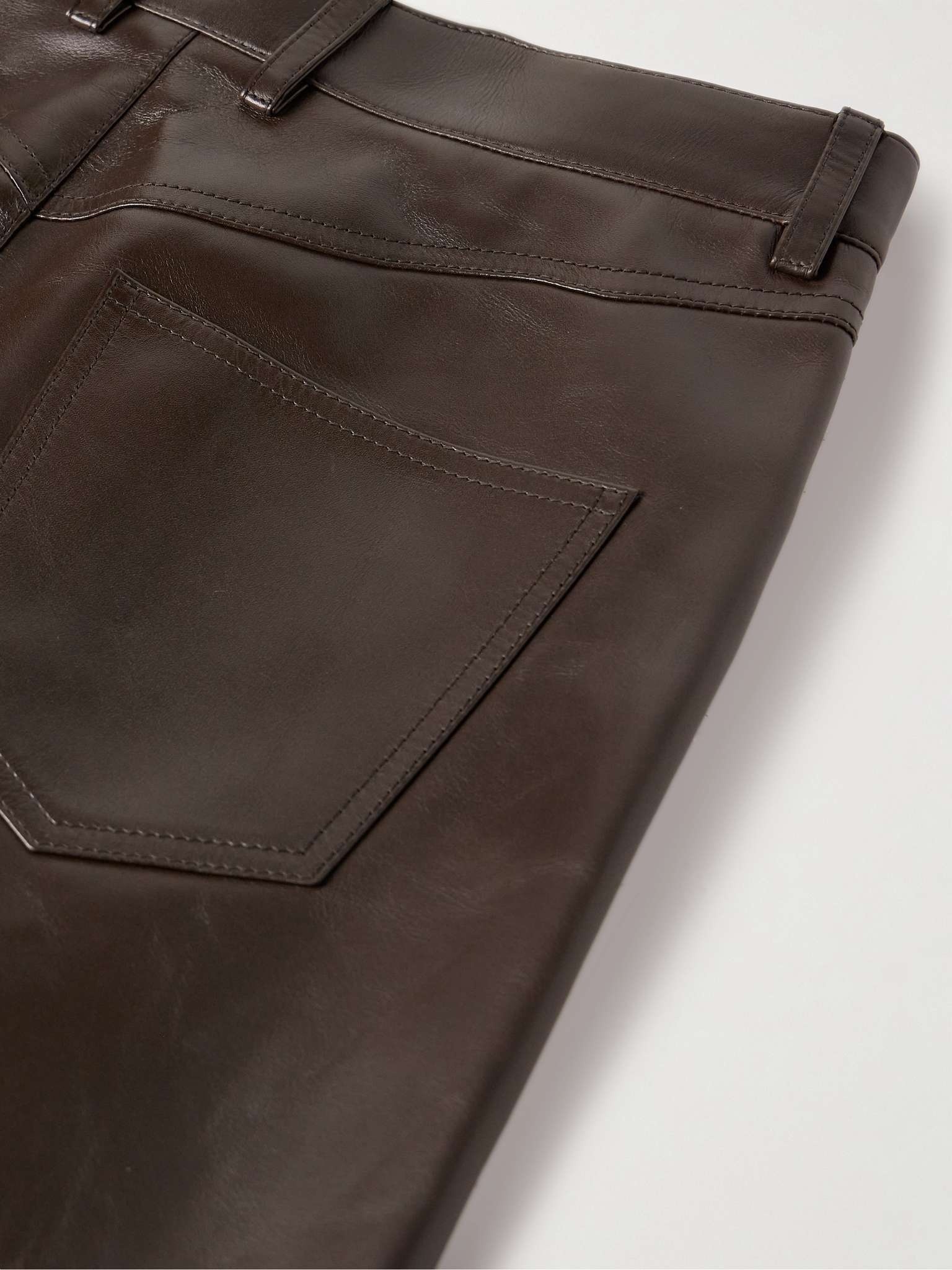 Straight-Leg Panelled Leather Trousers - 5