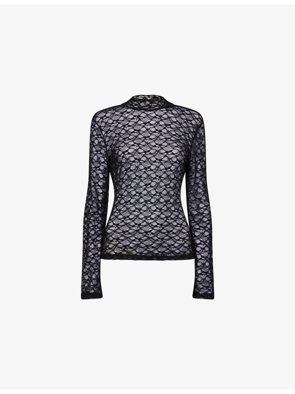 Nell Turtle-Neck Mesh Knit Top - 1