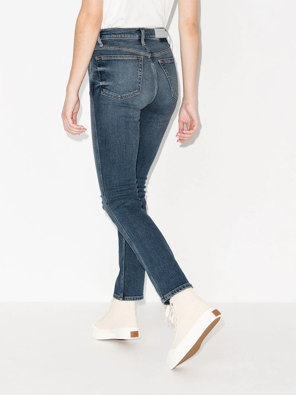 distressed-effect straight-leg jeans - 3