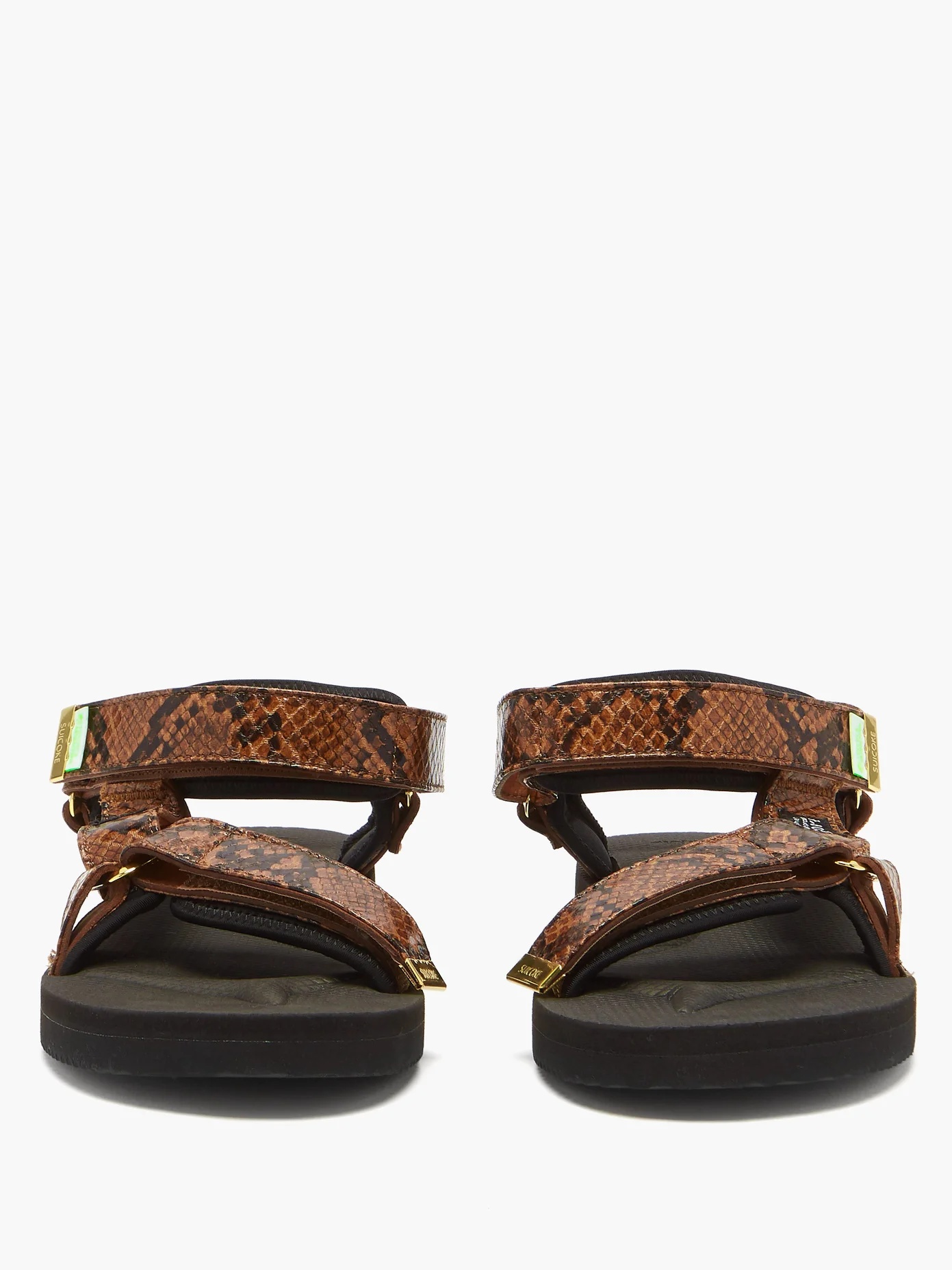 DEPA-V2 snake-effect velcro-strap sandals - 5