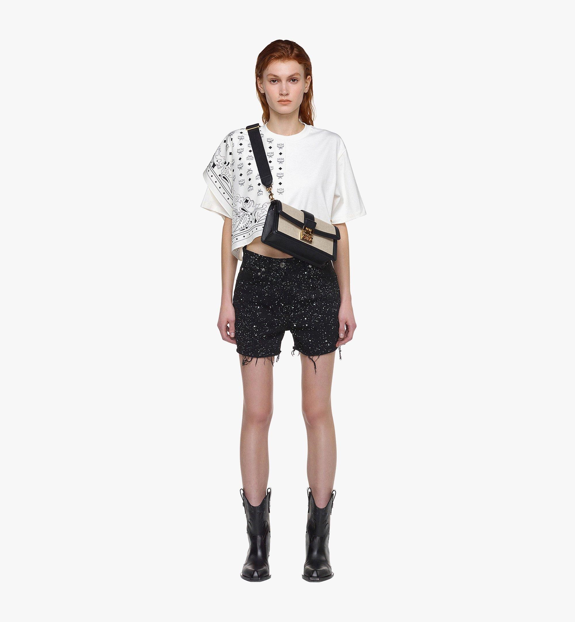 Tracy Shoulder Bag in Linen Leather Mix - 2