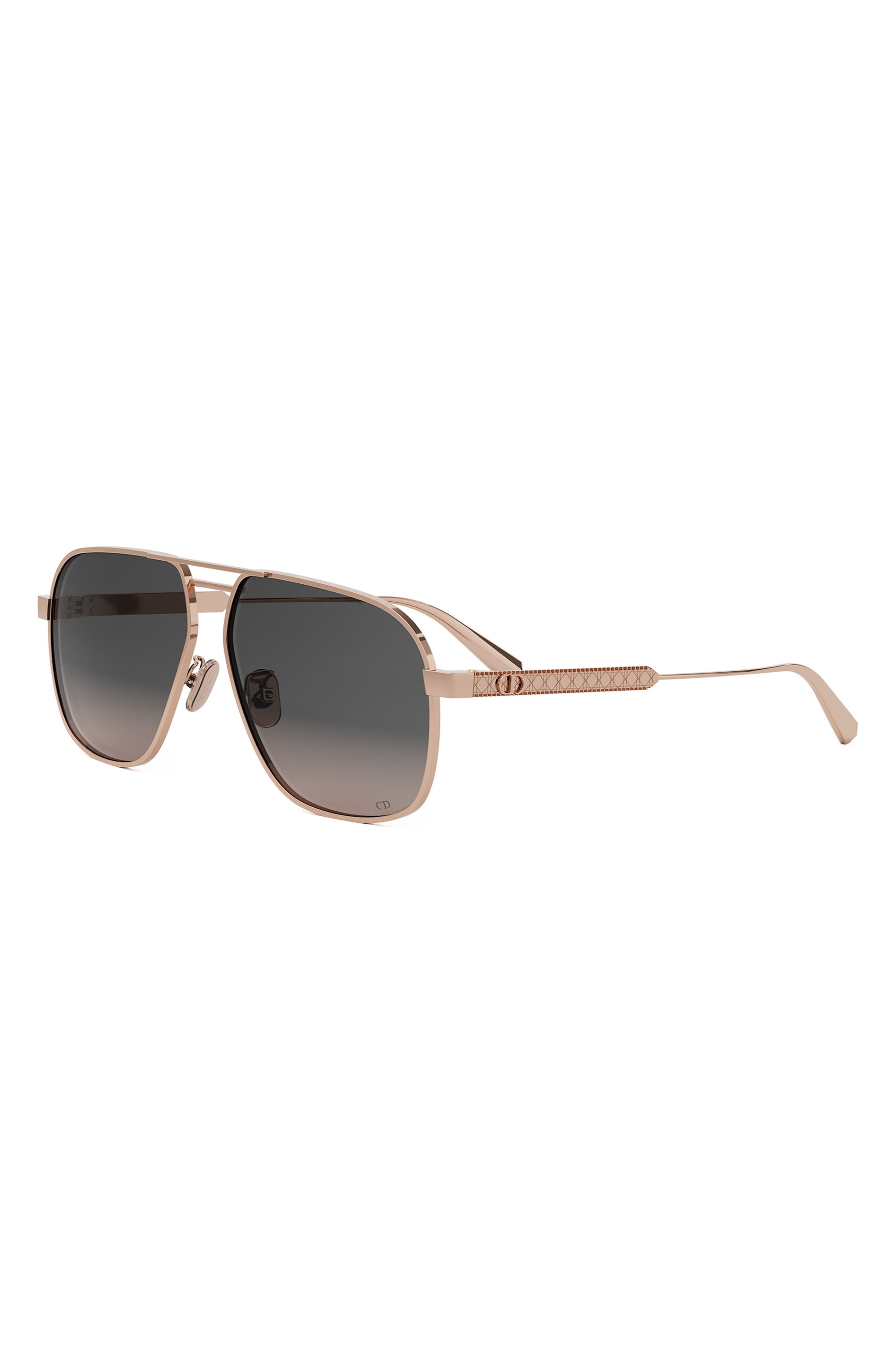 'DiorCannage A3U 58mm Pilot Sunglasses in Shiny Rose Gold /Smoke at Nordstrom - 2