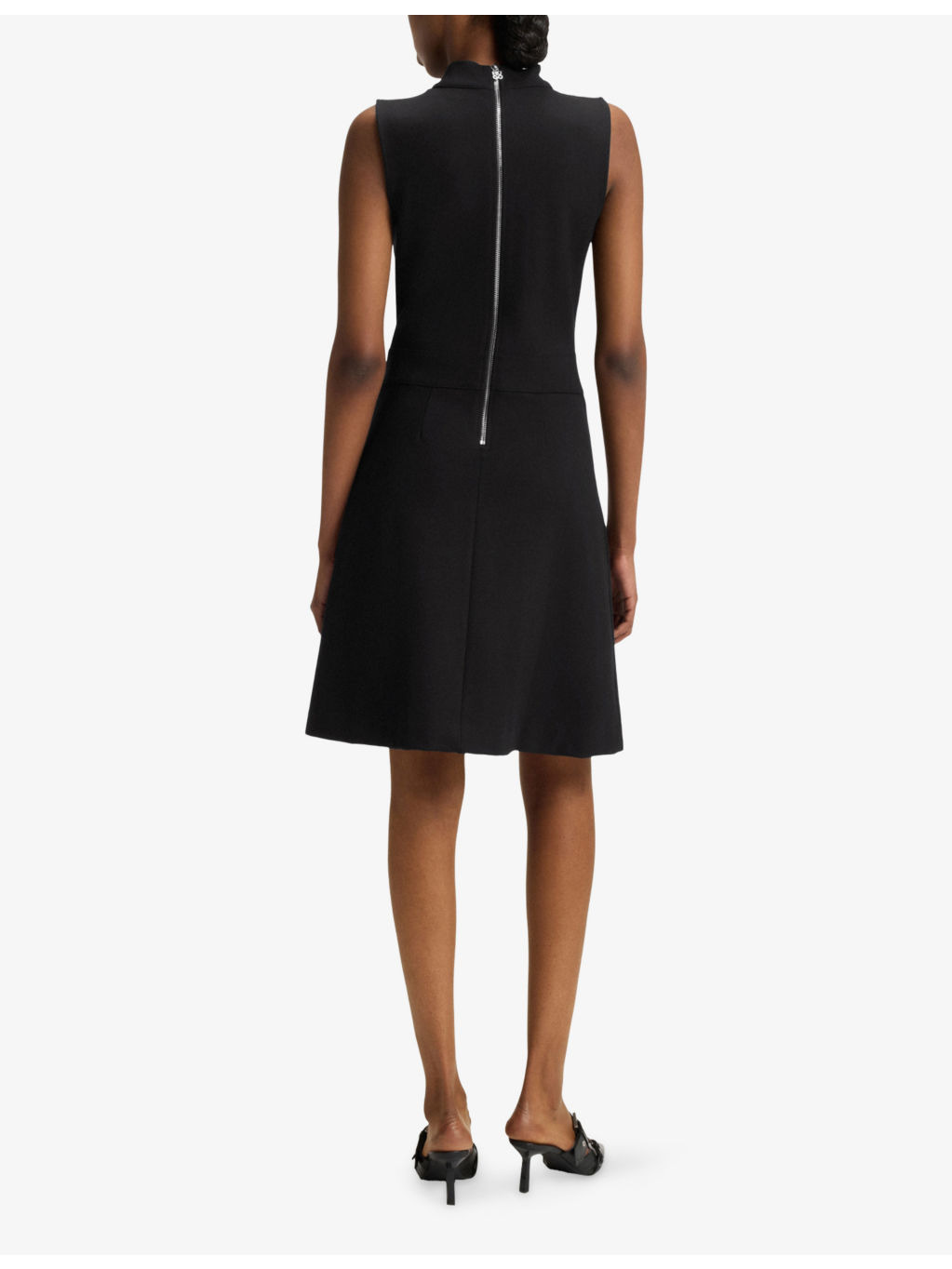 Sleeveless Pleat-Skirt Jersey Mini Dress - 4
