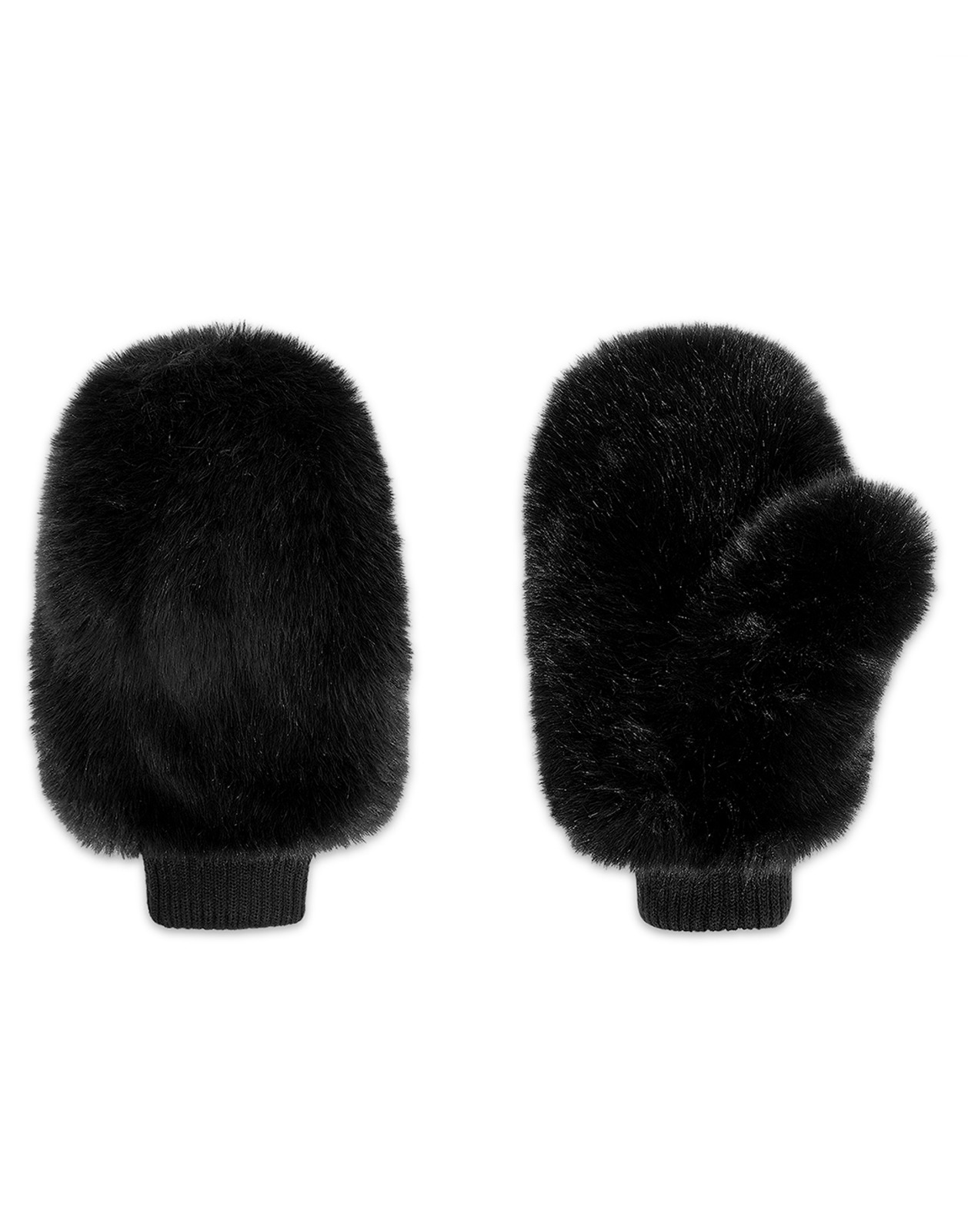 Faux Fur Oversized Mittens - 3