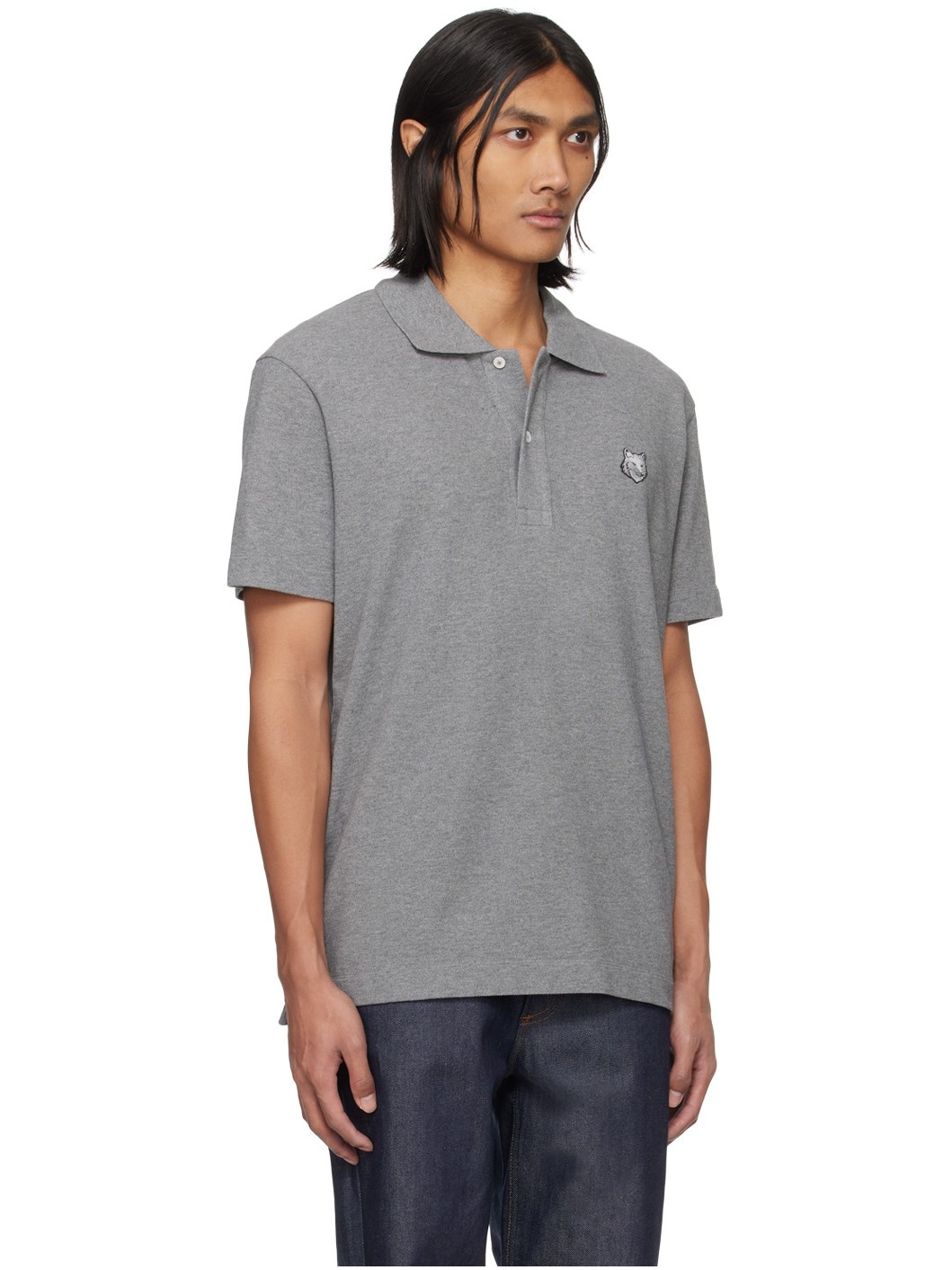 Gray Bold Fox Head Polo - 2