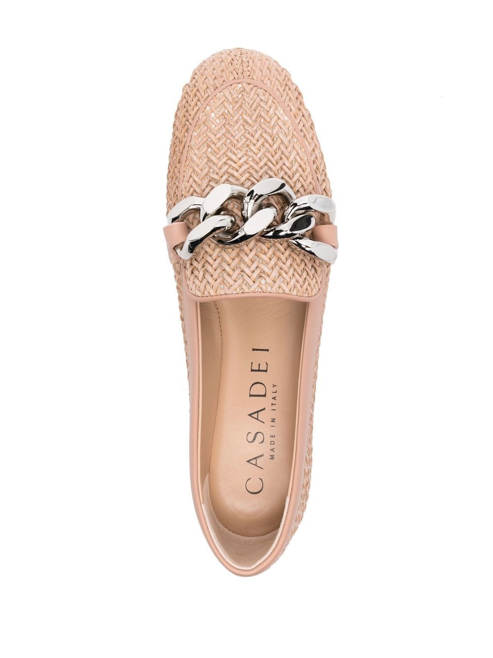chain-link woven loafers - 4