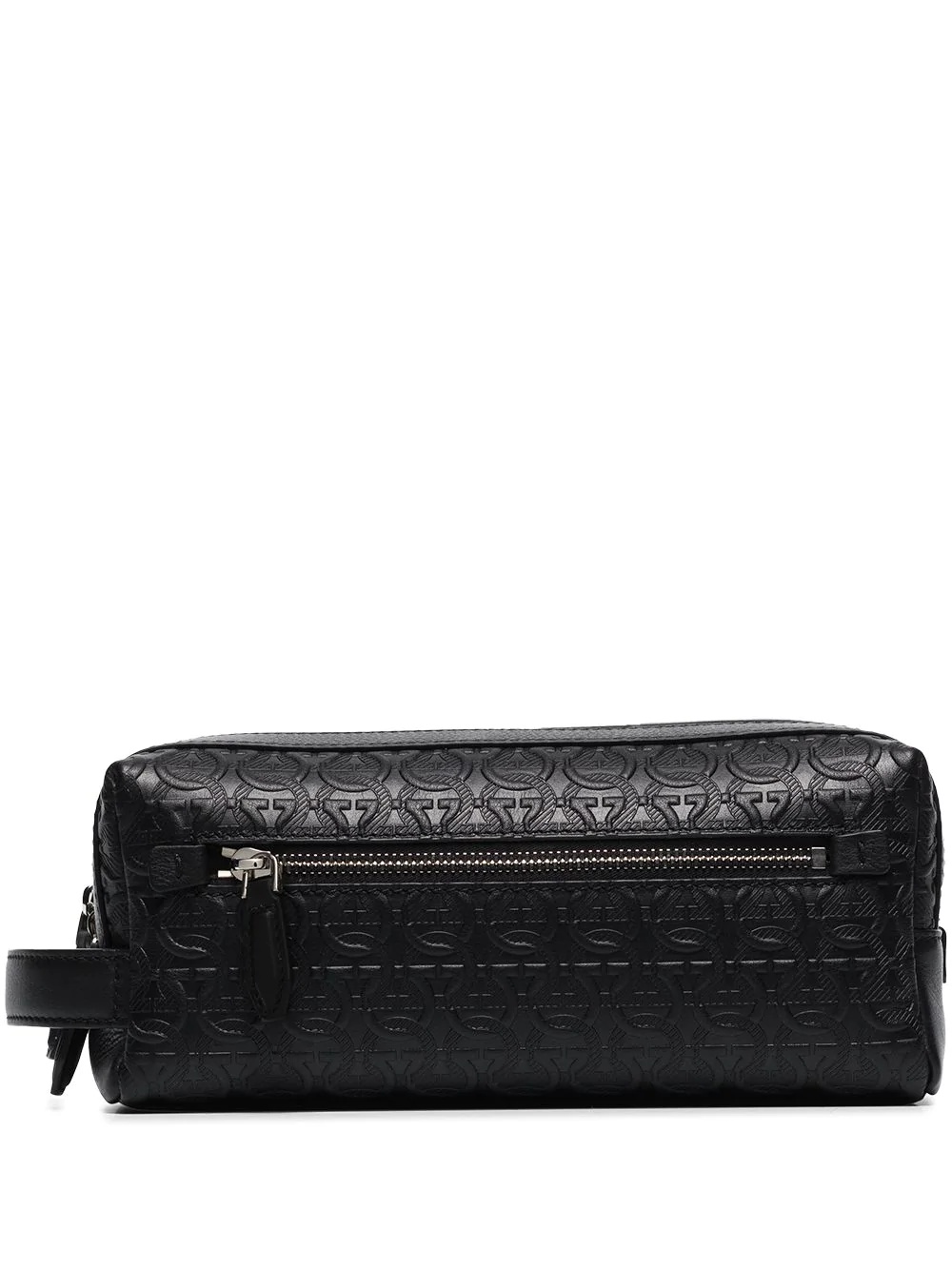 Gancini embossed wash bag - 1