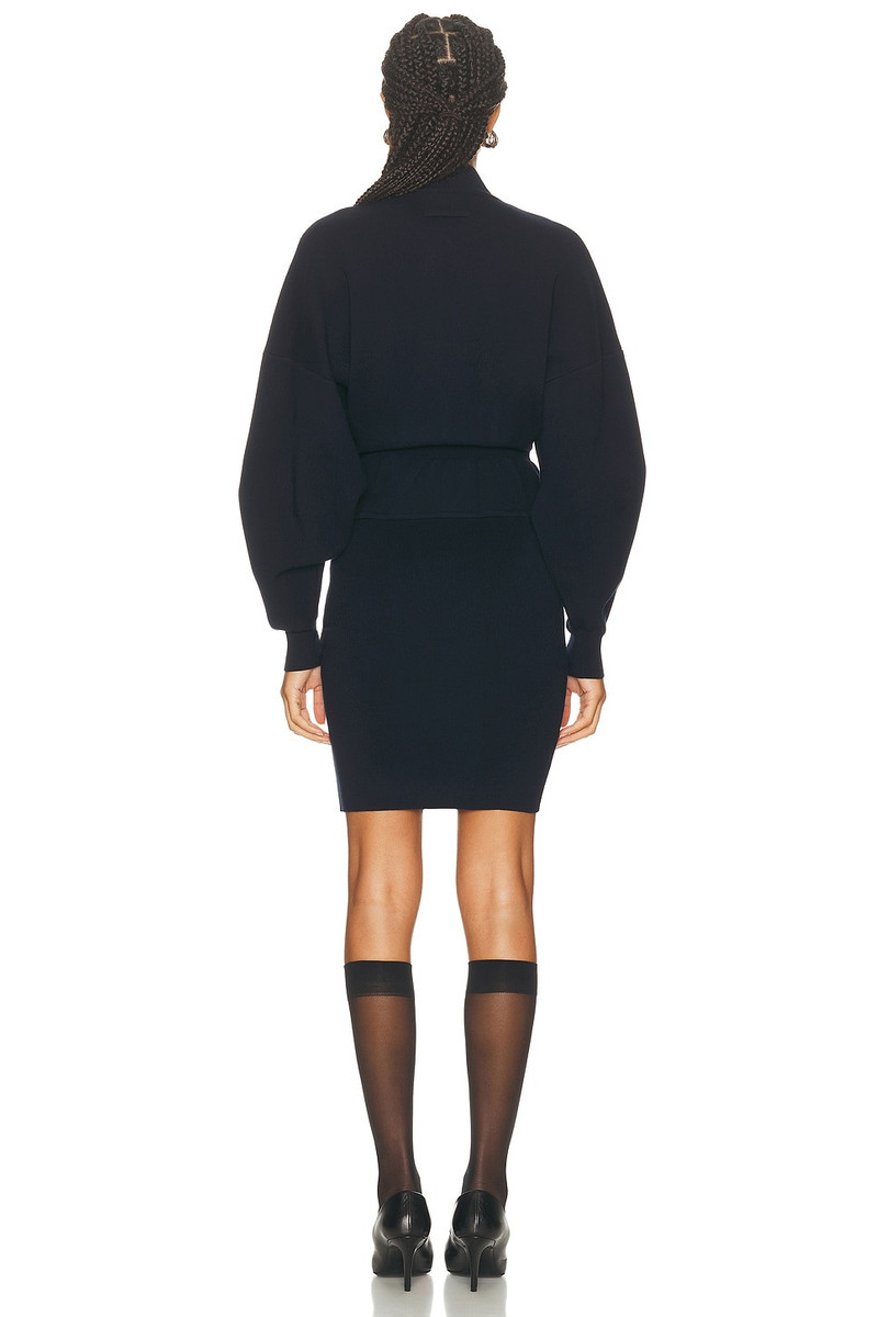 Jean Paul Gaultier Ribbed High Neck Bat Sleeves Lingerie Garter Short Dress outlook