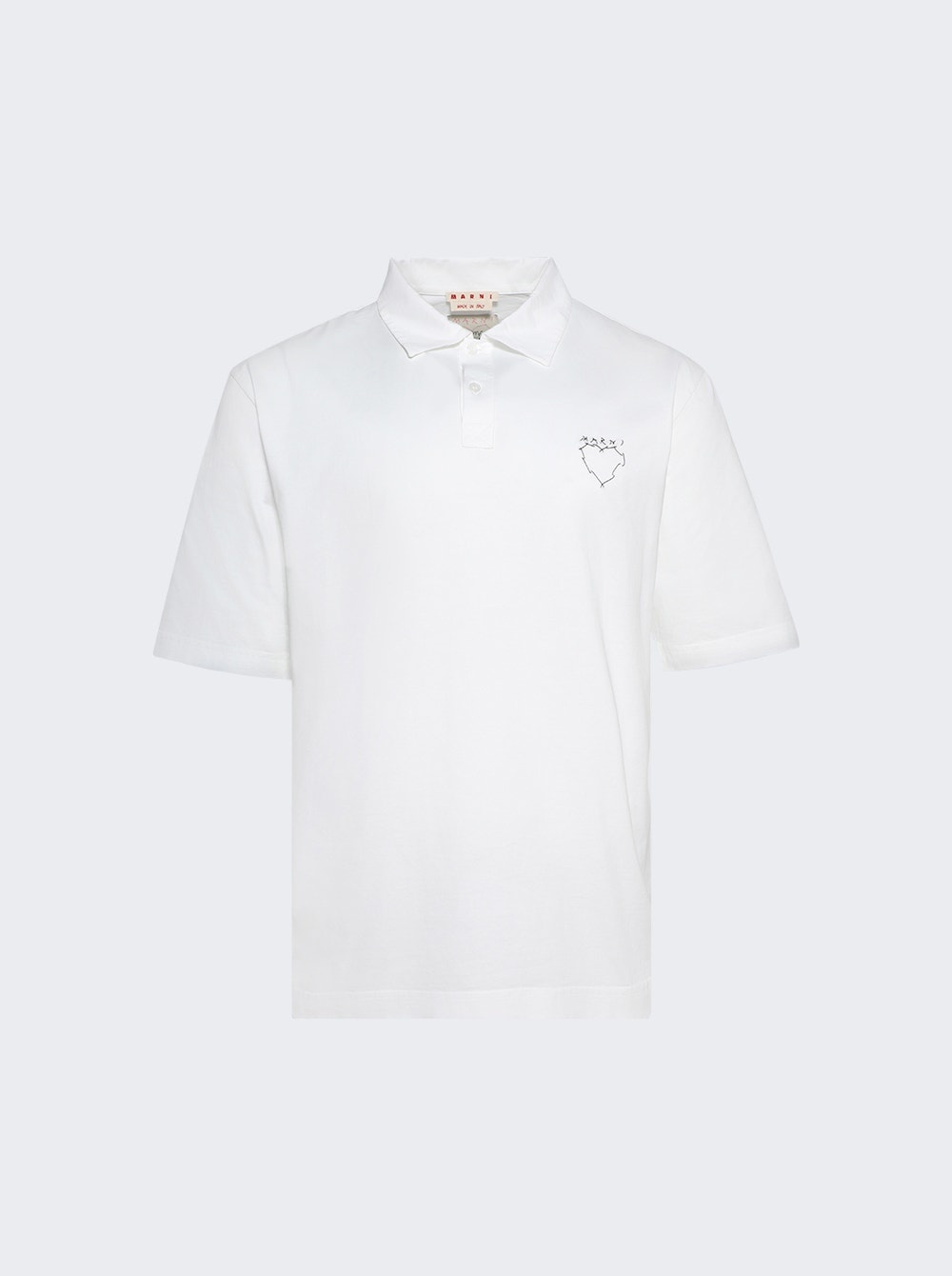 Jersey Polo Shirt With Back Print Lily White - 1