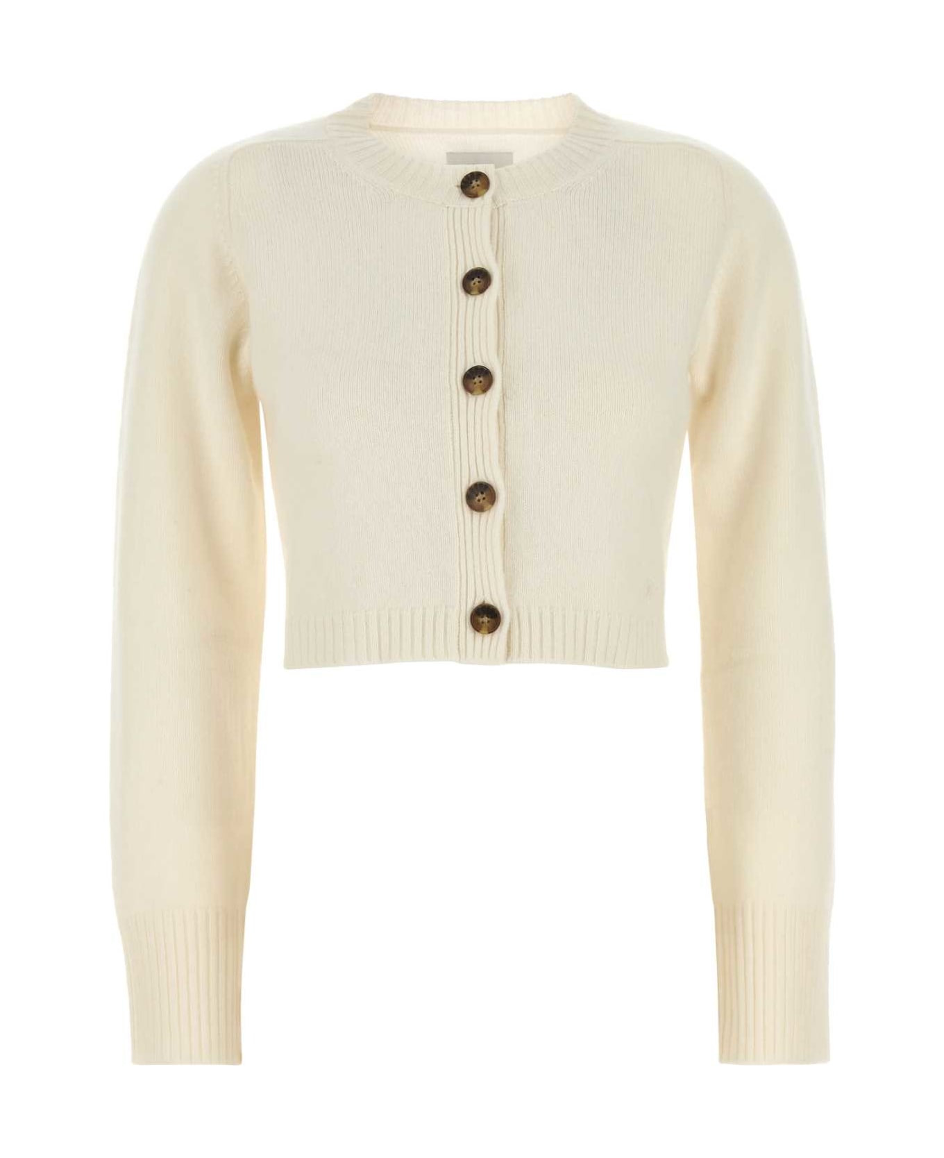 Ivory Cashmere Zephir Cardigan - 1