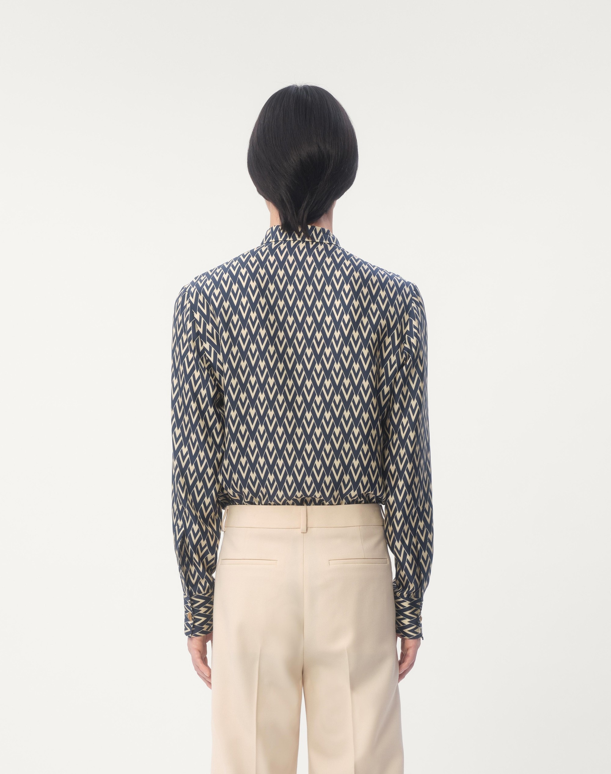 SILK TWILL SHIRT WITH TOUTE LA V PRINT - 7