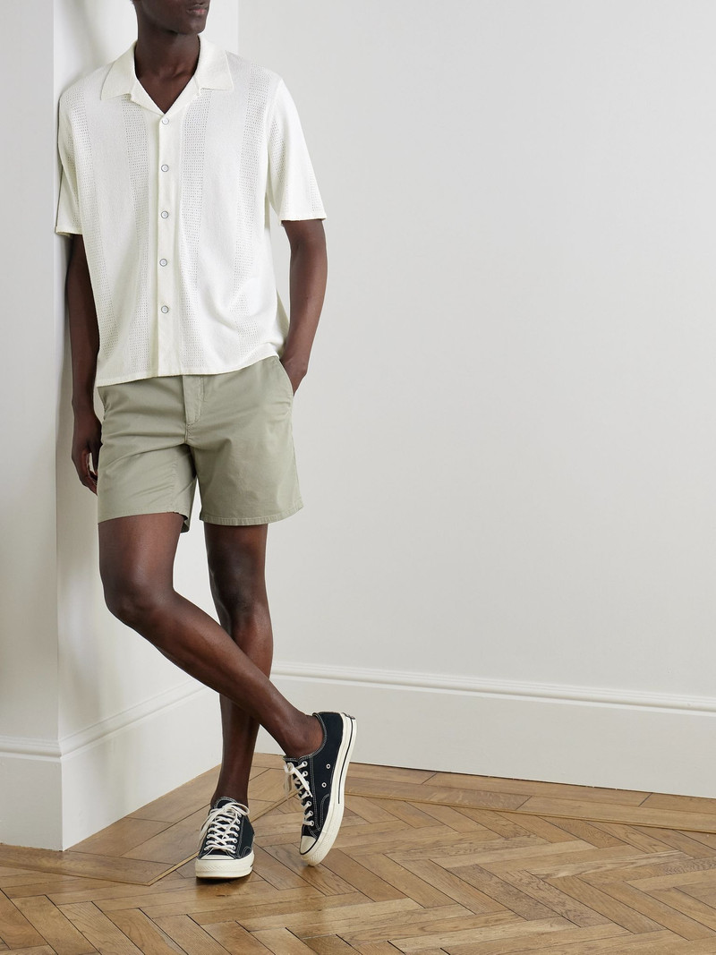 rag & bone Straight-Leg Cotton-Blend Shorts Green outlook