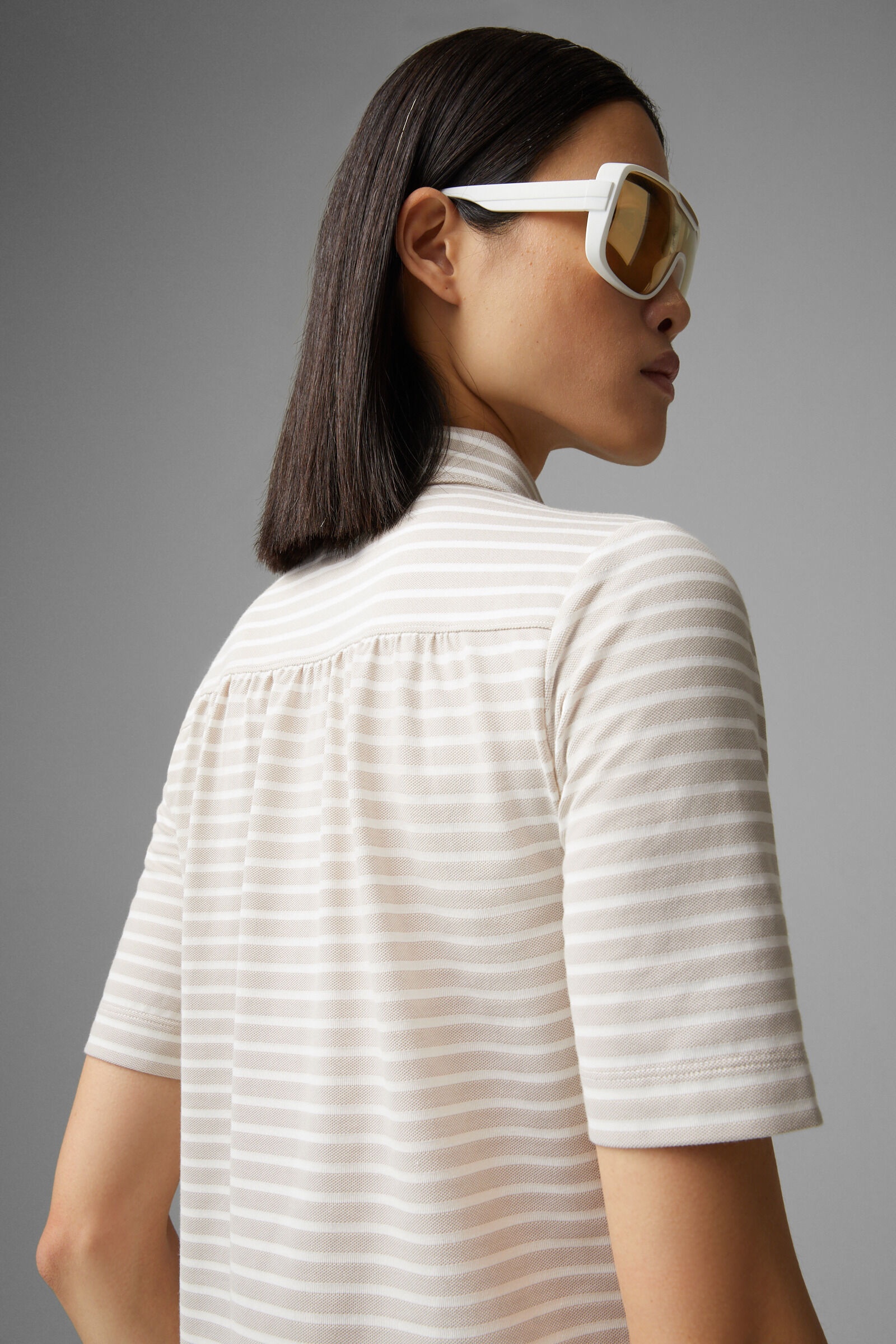 Peony Polo shirt in Beige/White - 5