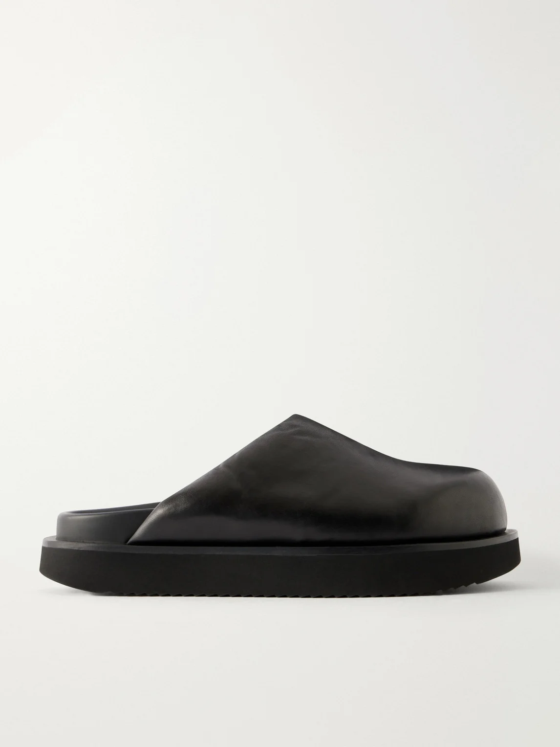 Padded Leather Platform Mules - 1