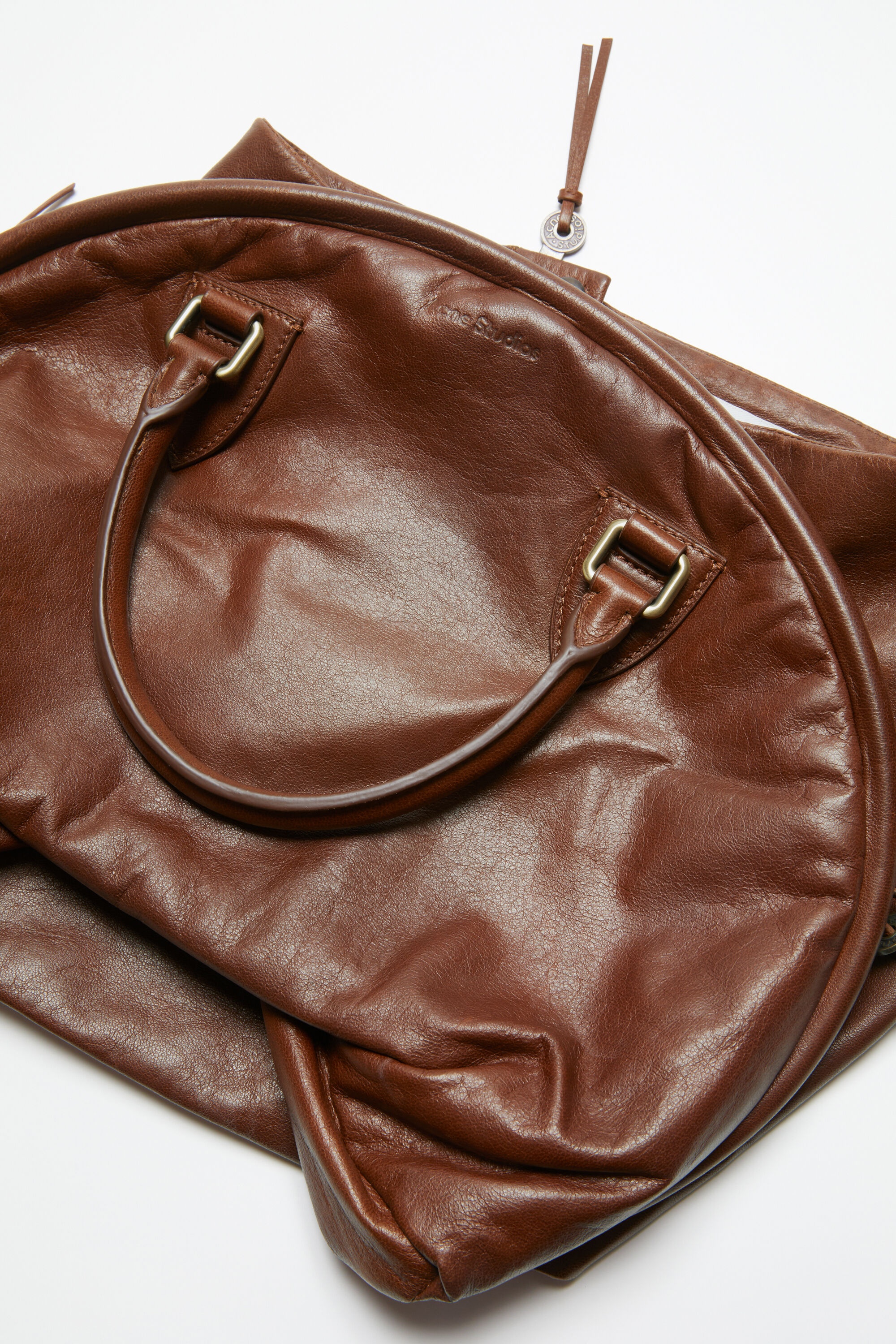 Leather skirt - Cognac brown - 6