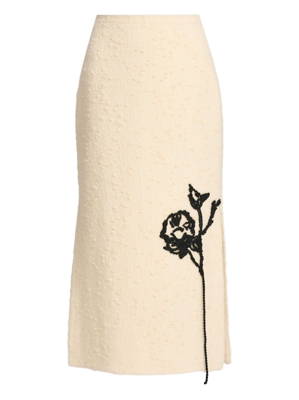 embroidered side-split skirt - 1