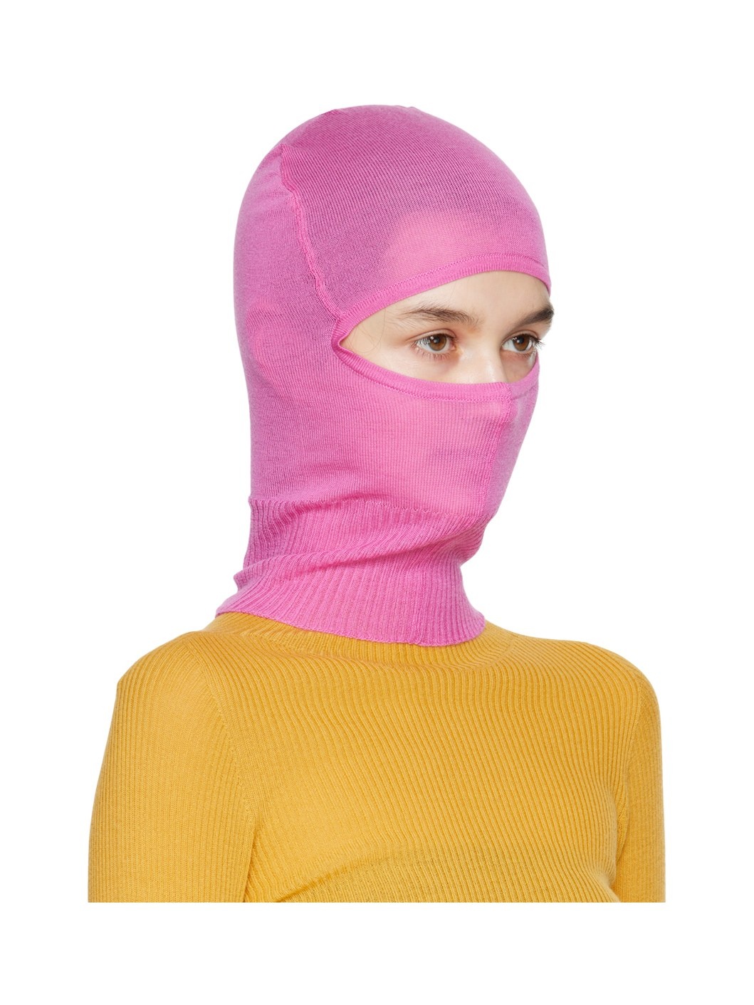 Pink Ribbed Balaclava - 2