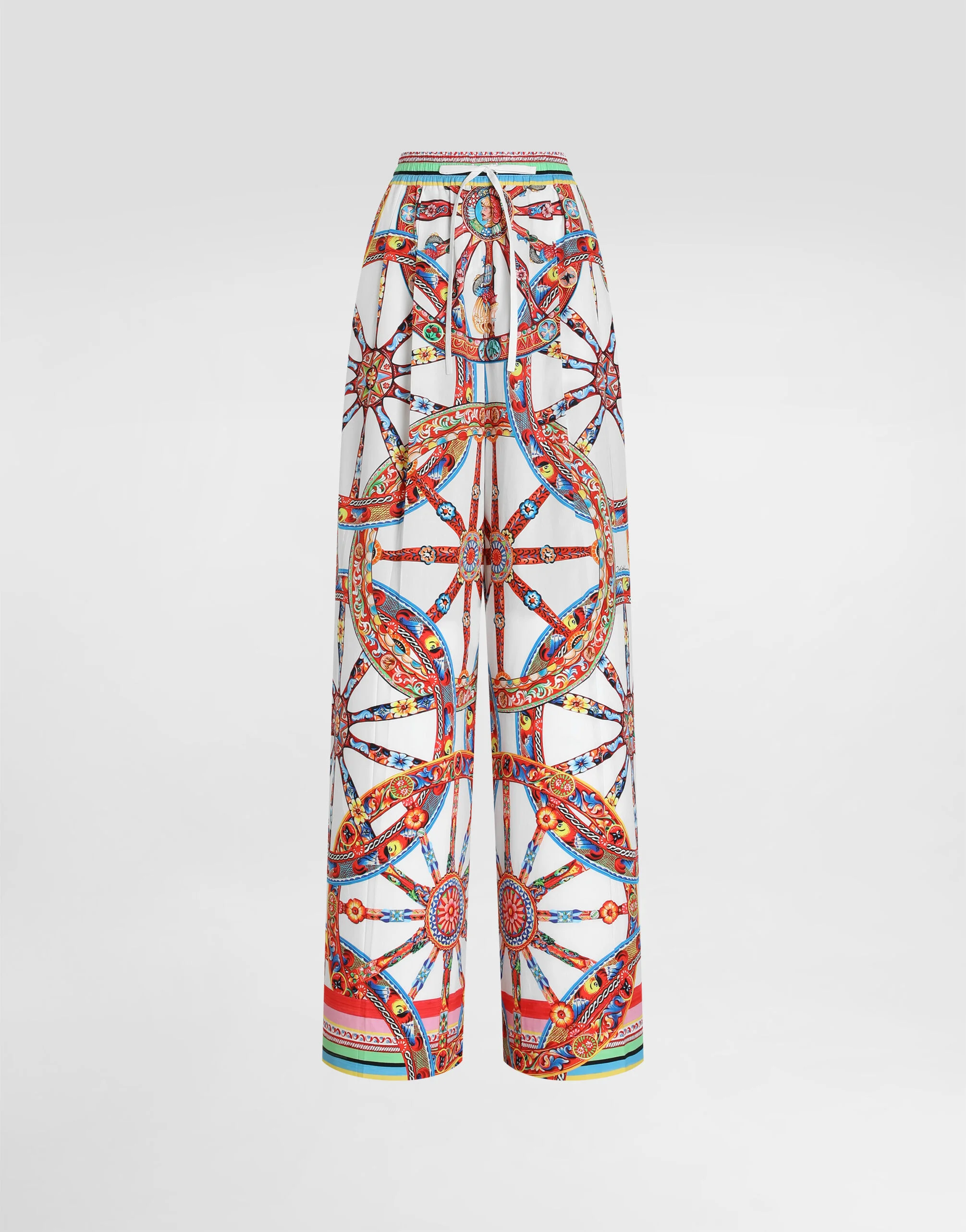 Carretto-print poplin trousers - 1