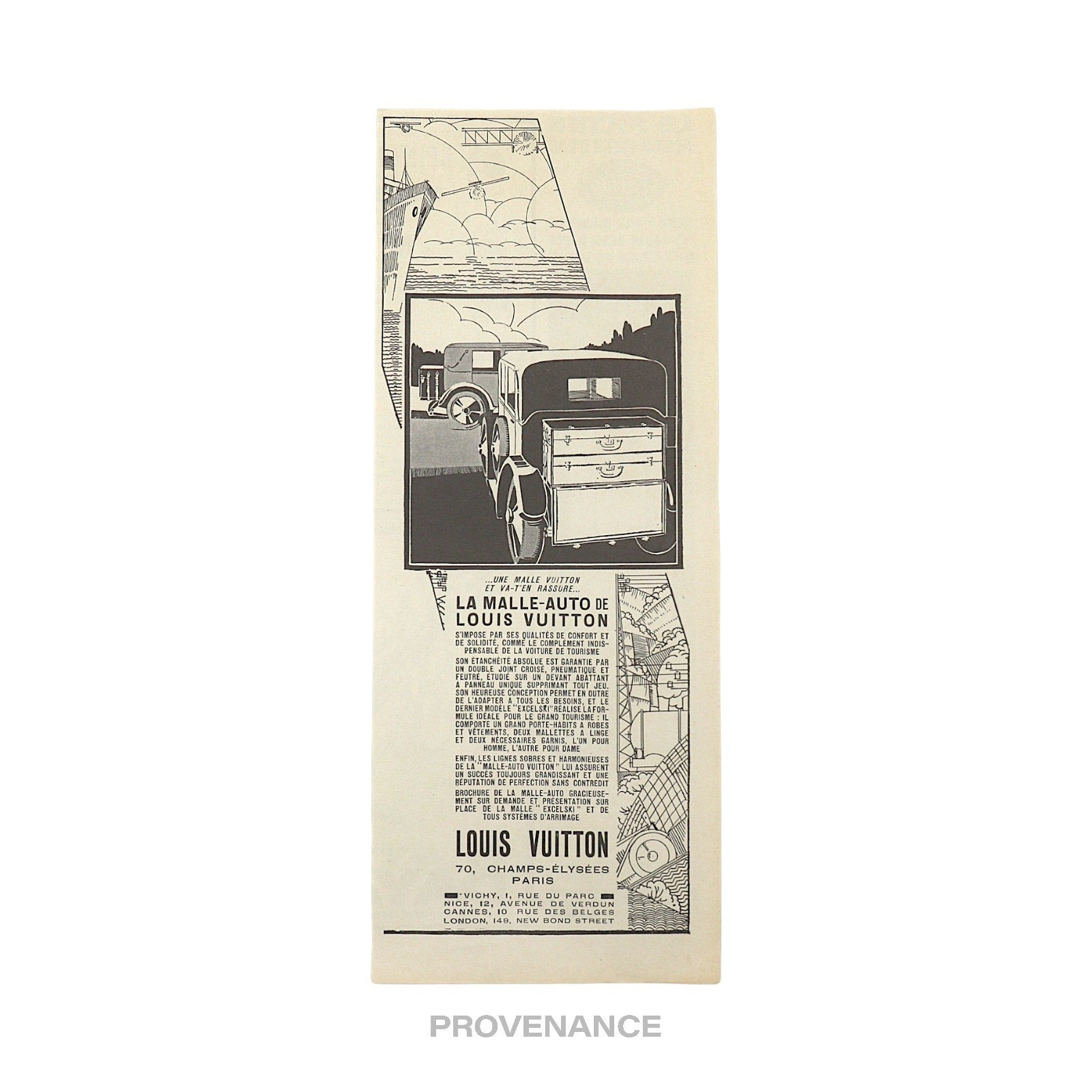 Louis Vuitton Antique Vintage Newsprint Ad - MALLE-AUTO - 4