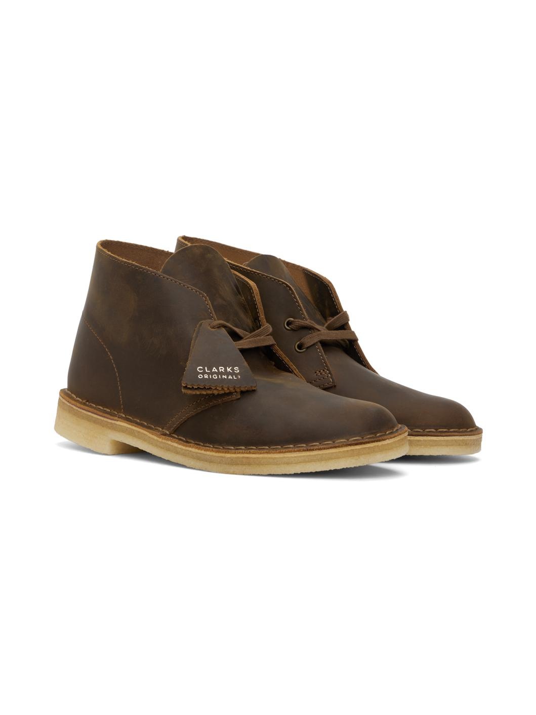 Brown Waxed Leather Desert Boots - 4