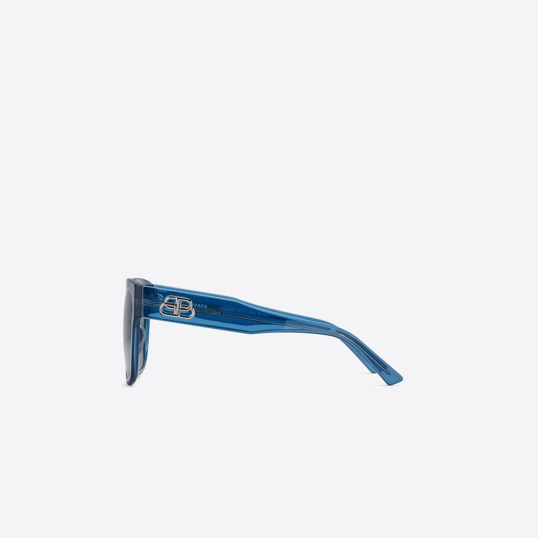 Women's Flat Square Sunglasses in Blue - 2