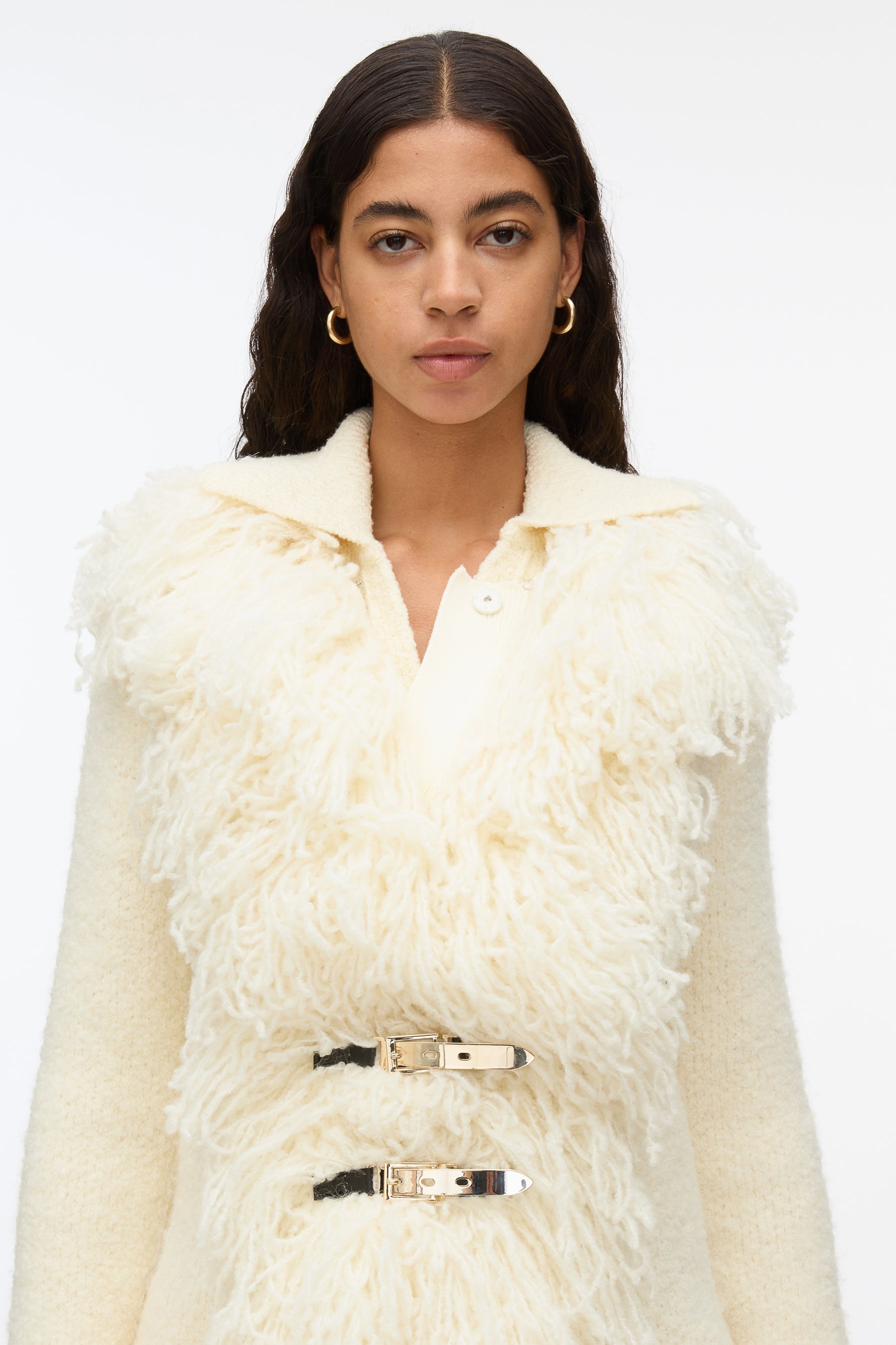 Boucle Fringe Knit Coat - 5