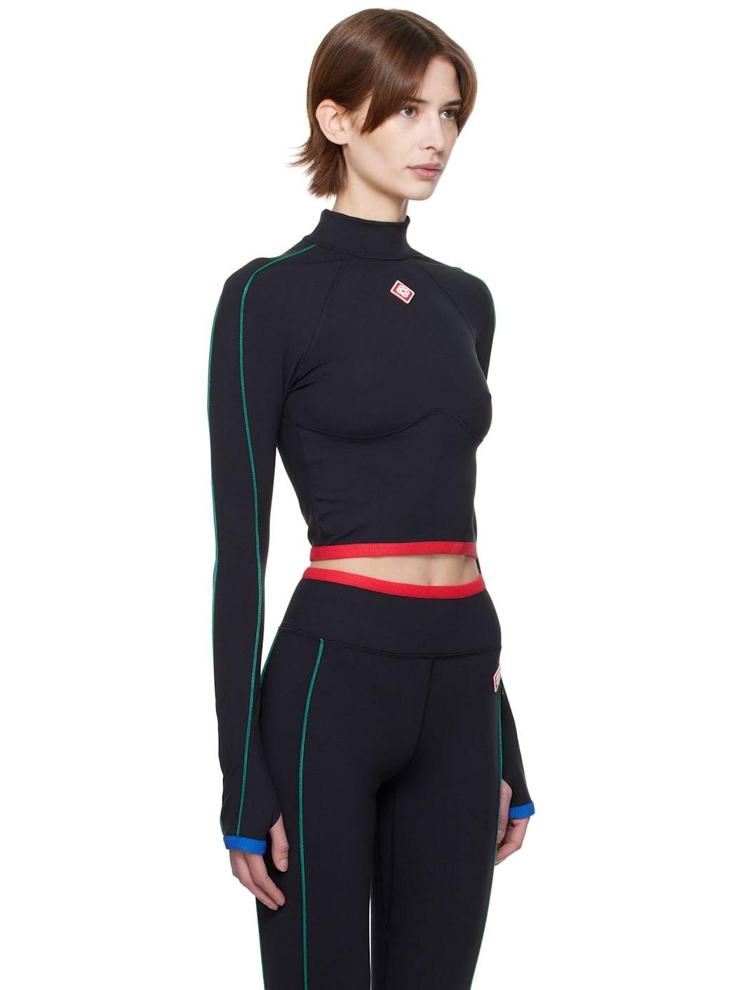 Black Raglan Sleeve Sport Top - 2