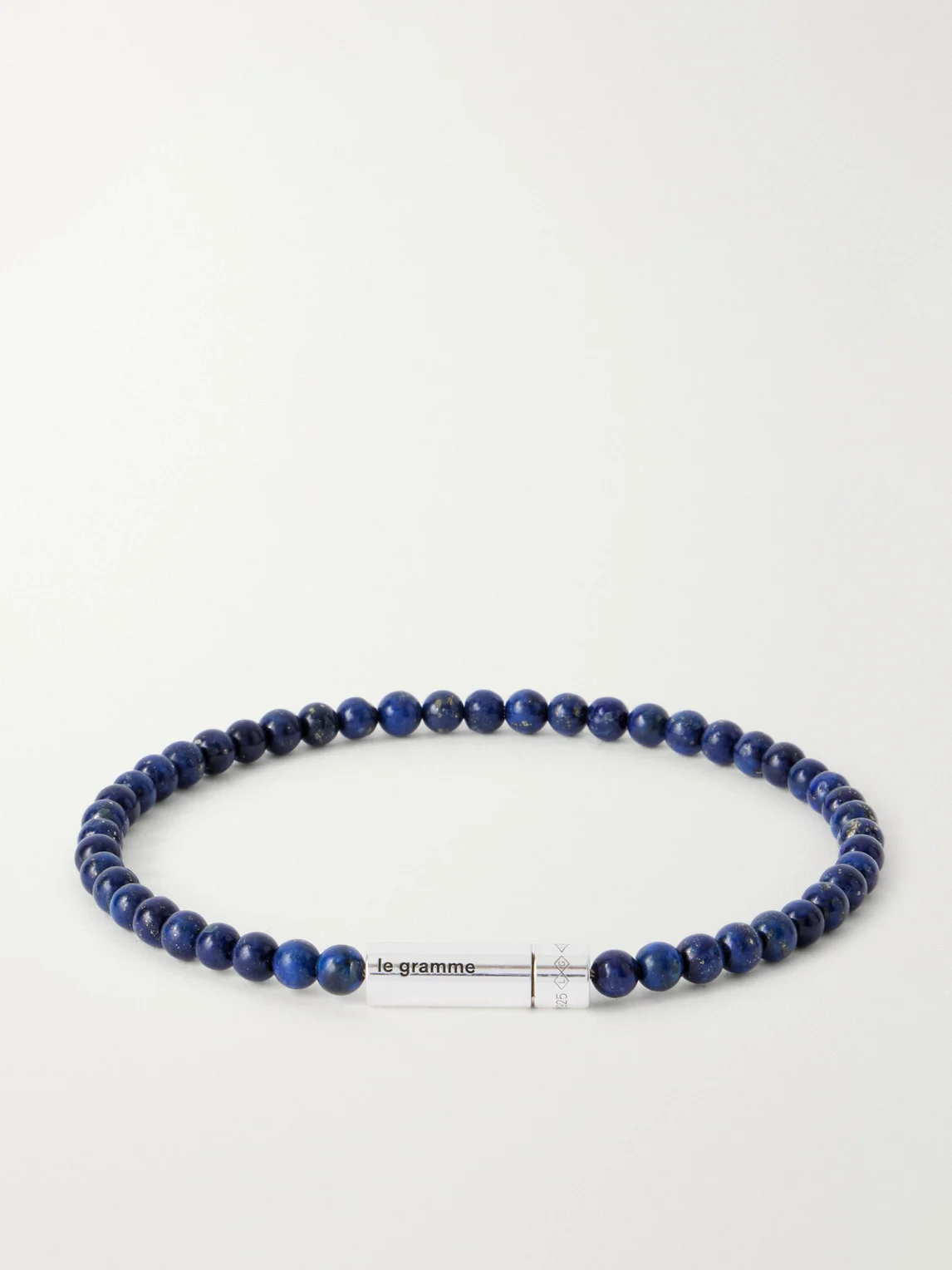 11g Sterling Silver Lapis Lazuli Beaded Bracelet - 1