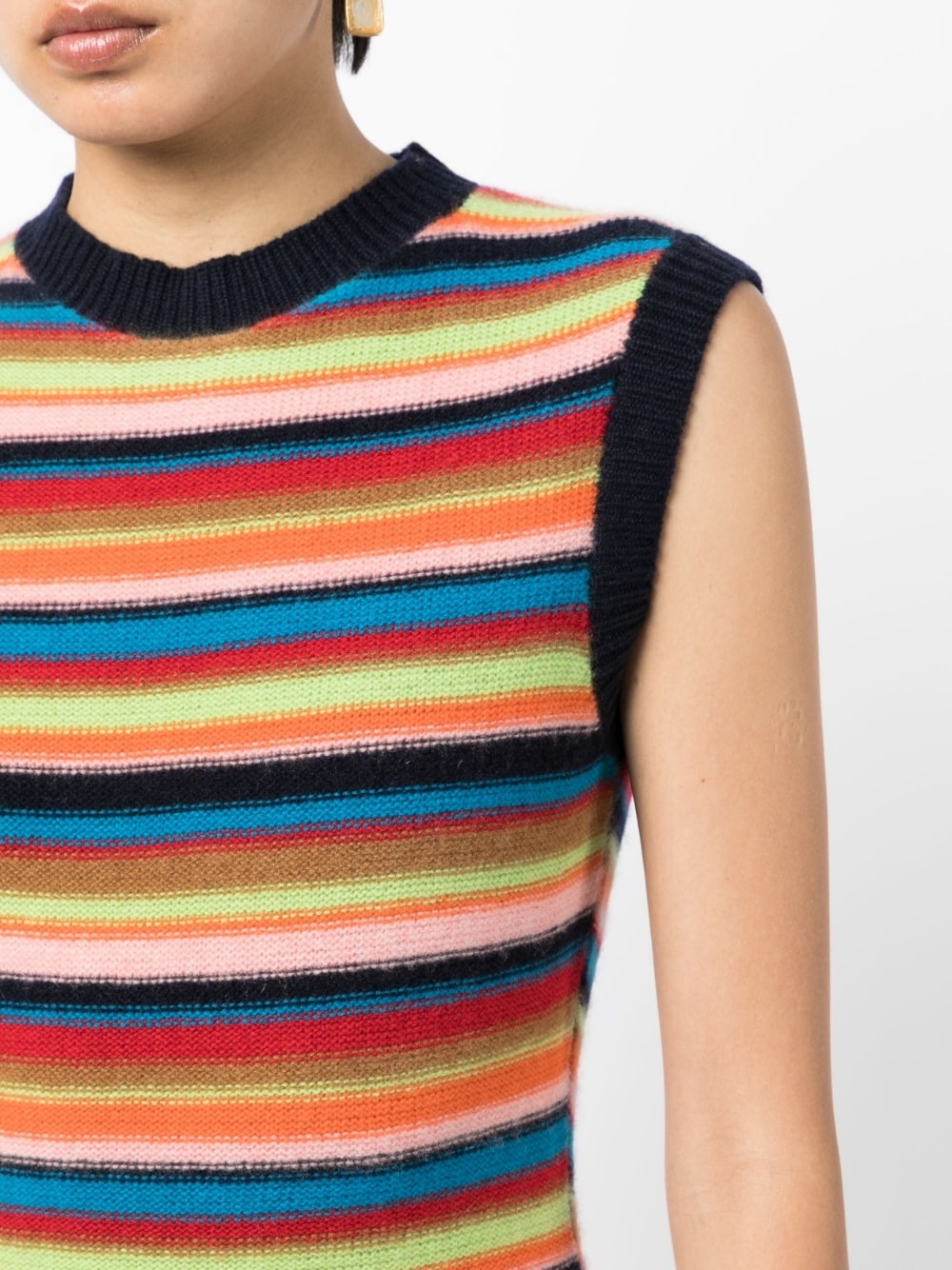 striped cashmere knit dress - 5