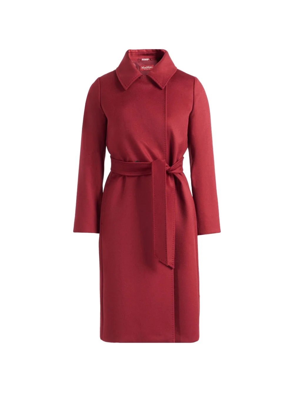 double-breasted wool coat - ruby - 1