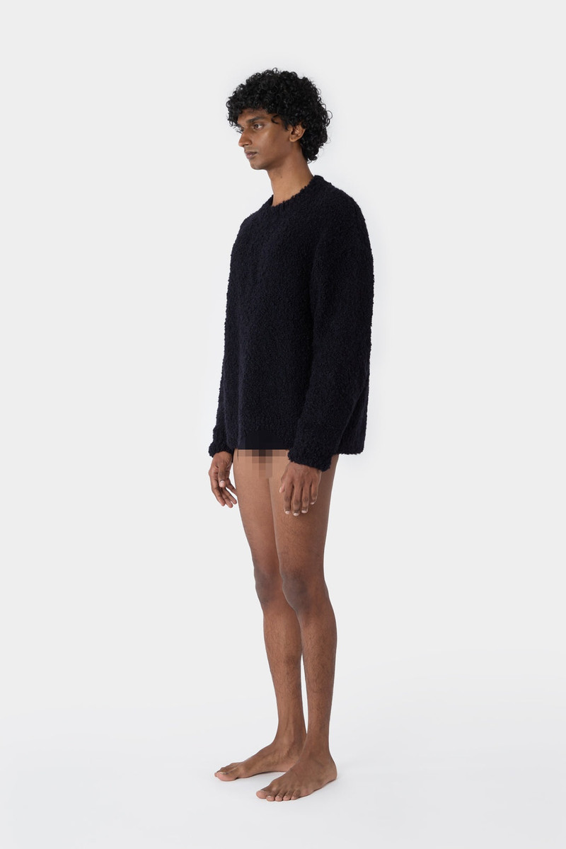 ASTRAKAN ROUND NECK SWEATER / dark navy 5