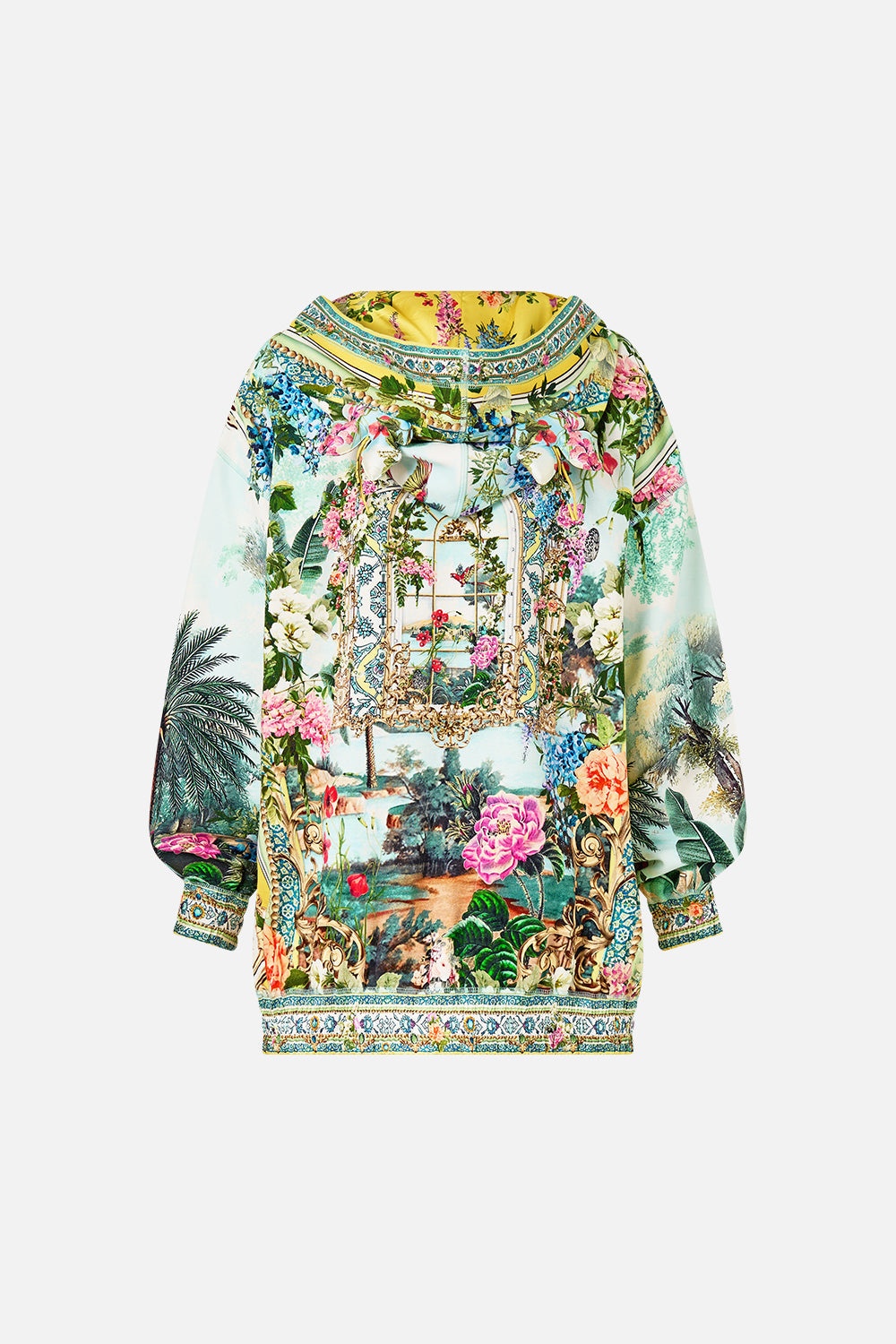 SILK BAND OVERSIZED HOODIE WITH BUTTERFLIES - 8