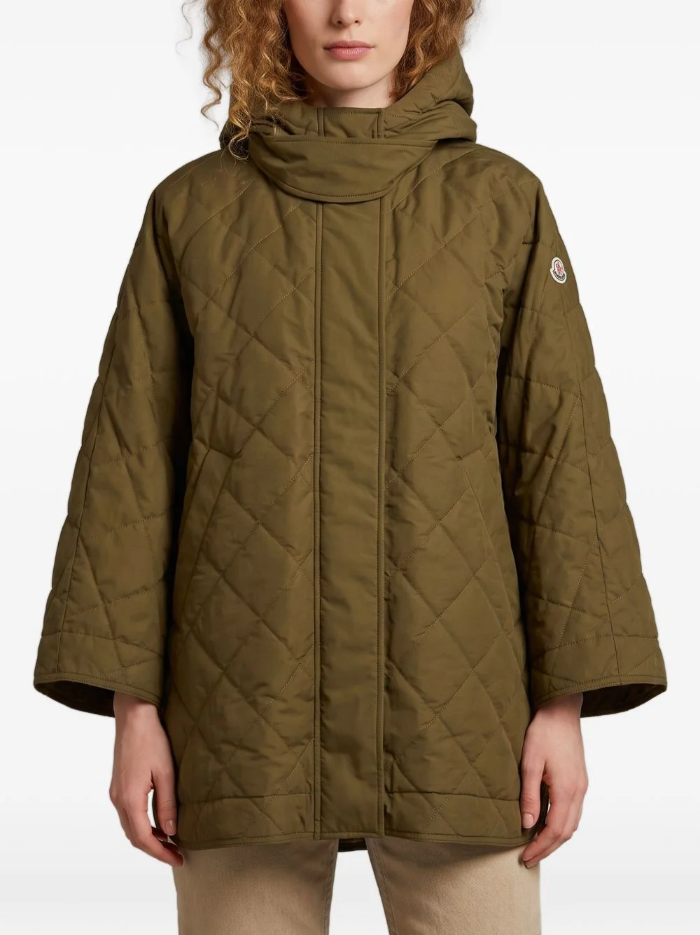 diamond-quilted cape - 1