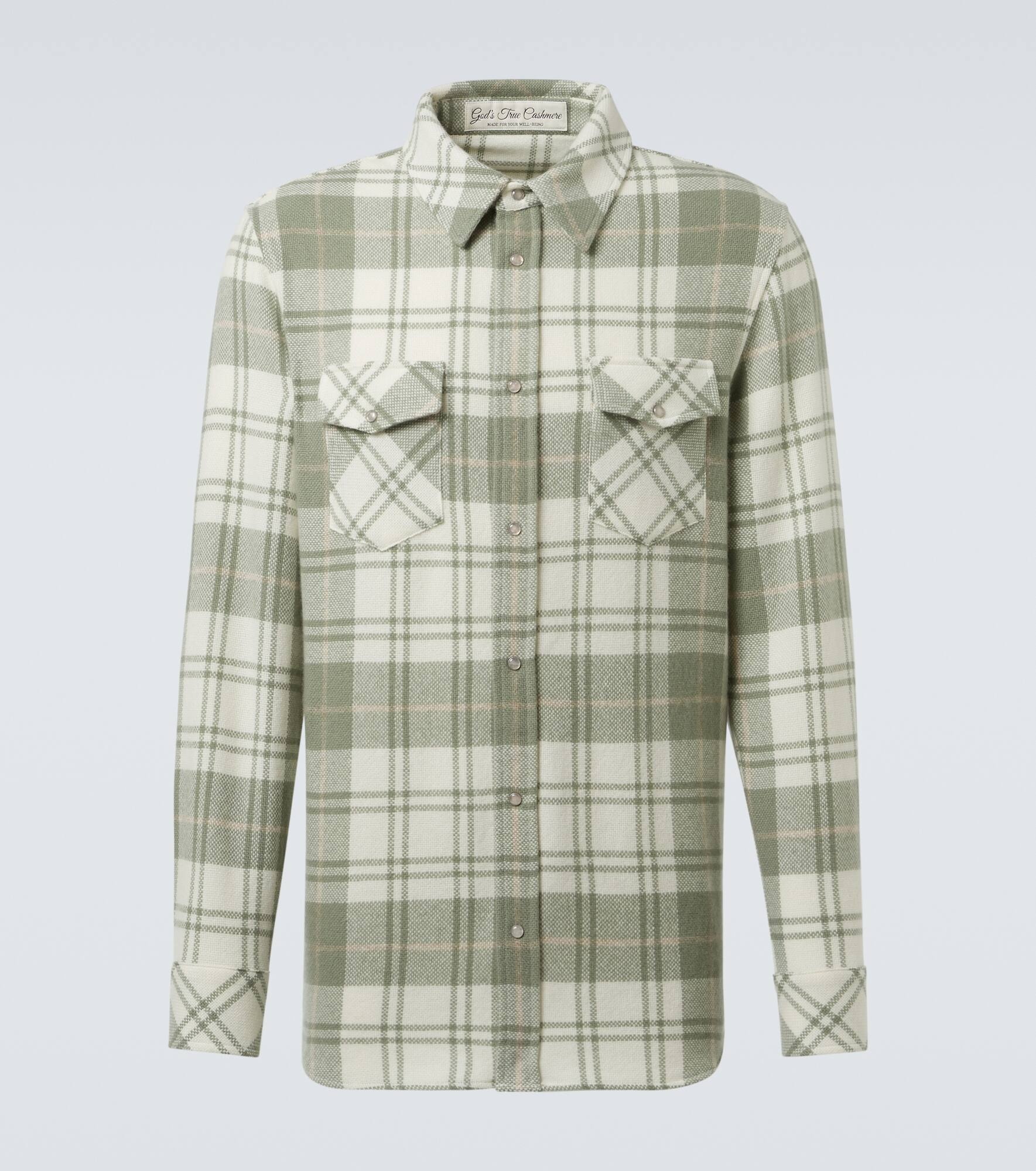 Plaid cashmere shirt - 1
