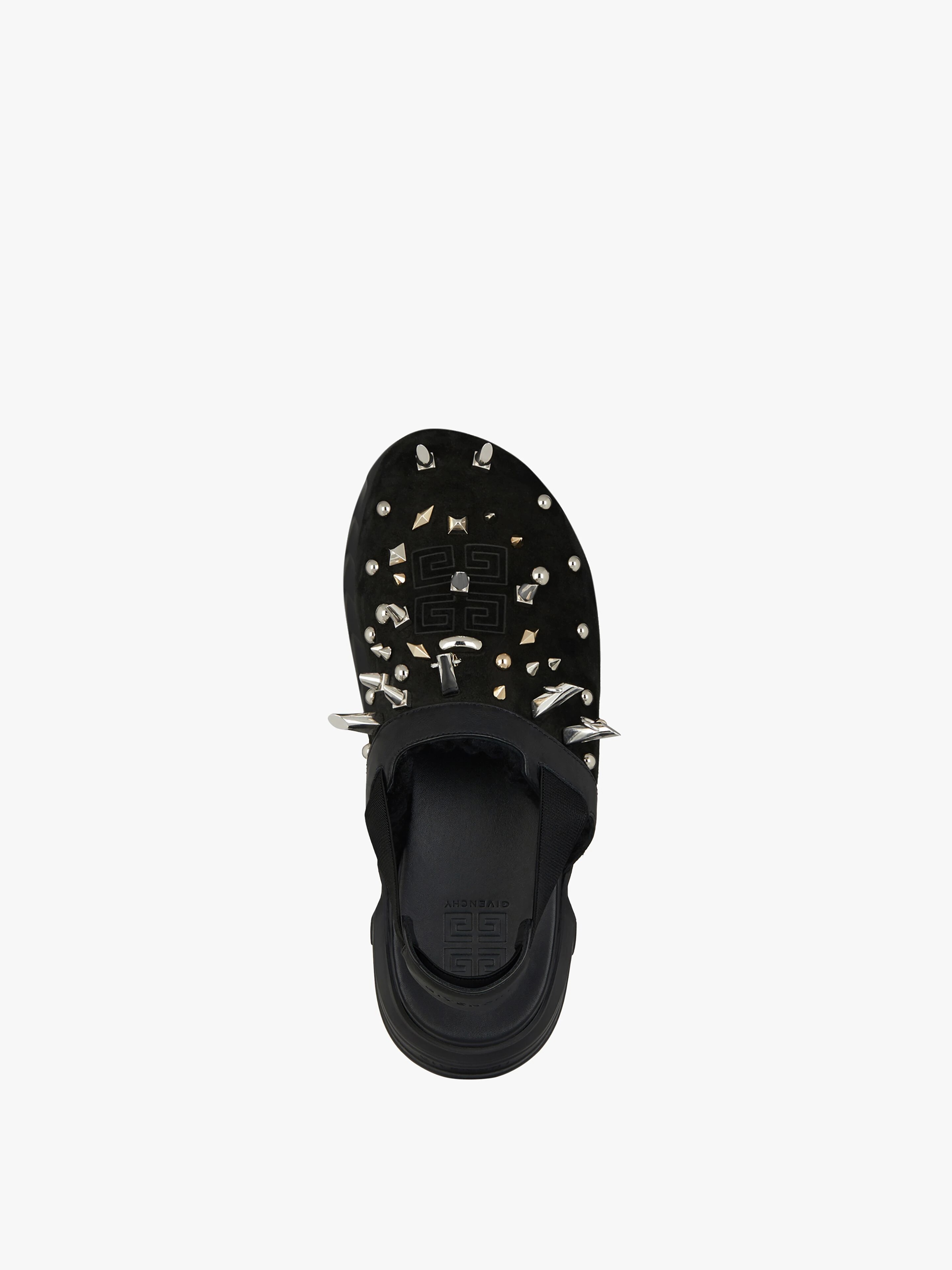 MARSHMALLOW SANDALS IN RUBBER, SUEDE, SHEARLING WITH STUDS - 4