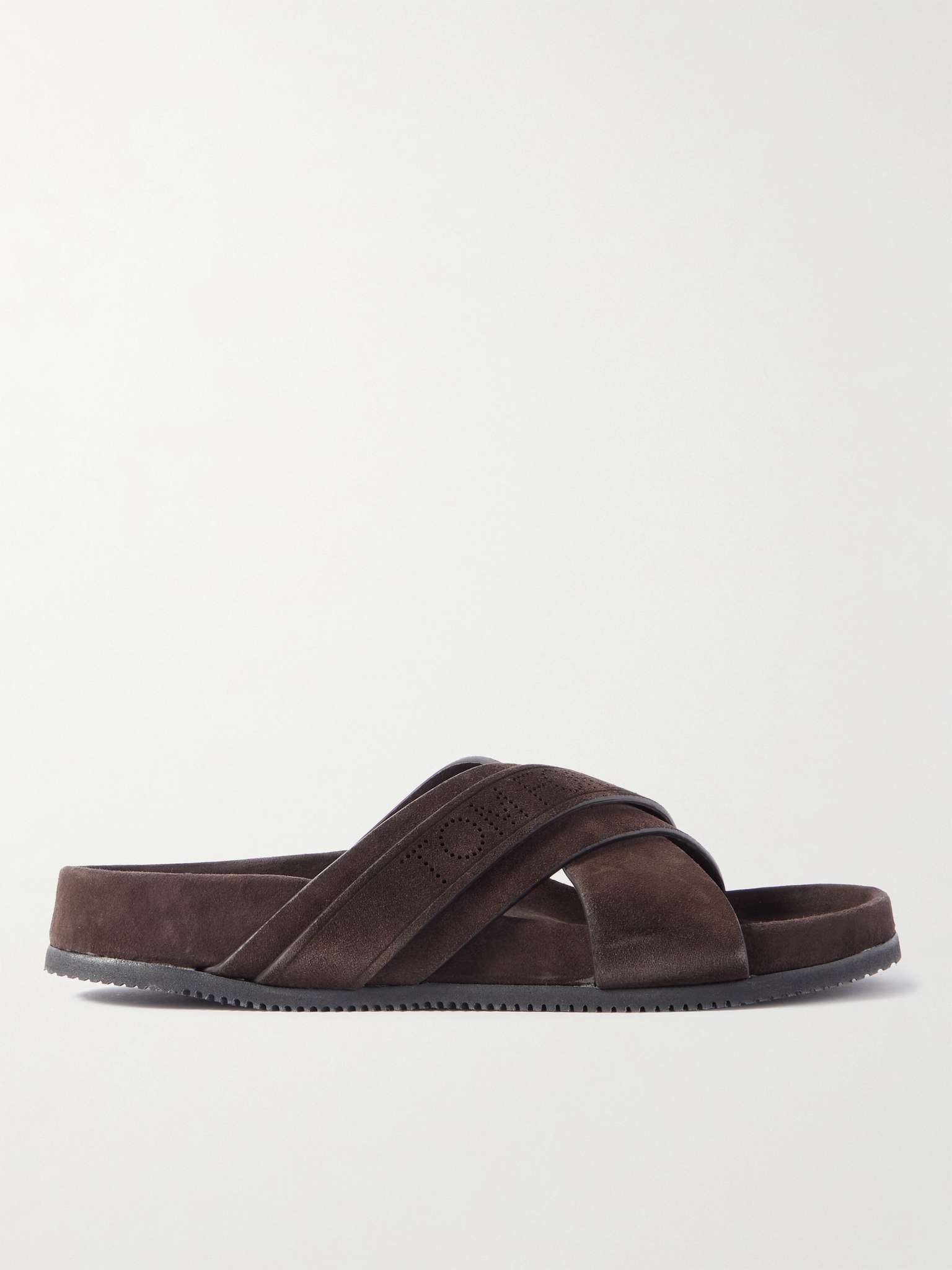 Wicklow Perforated Suede Slides - 1