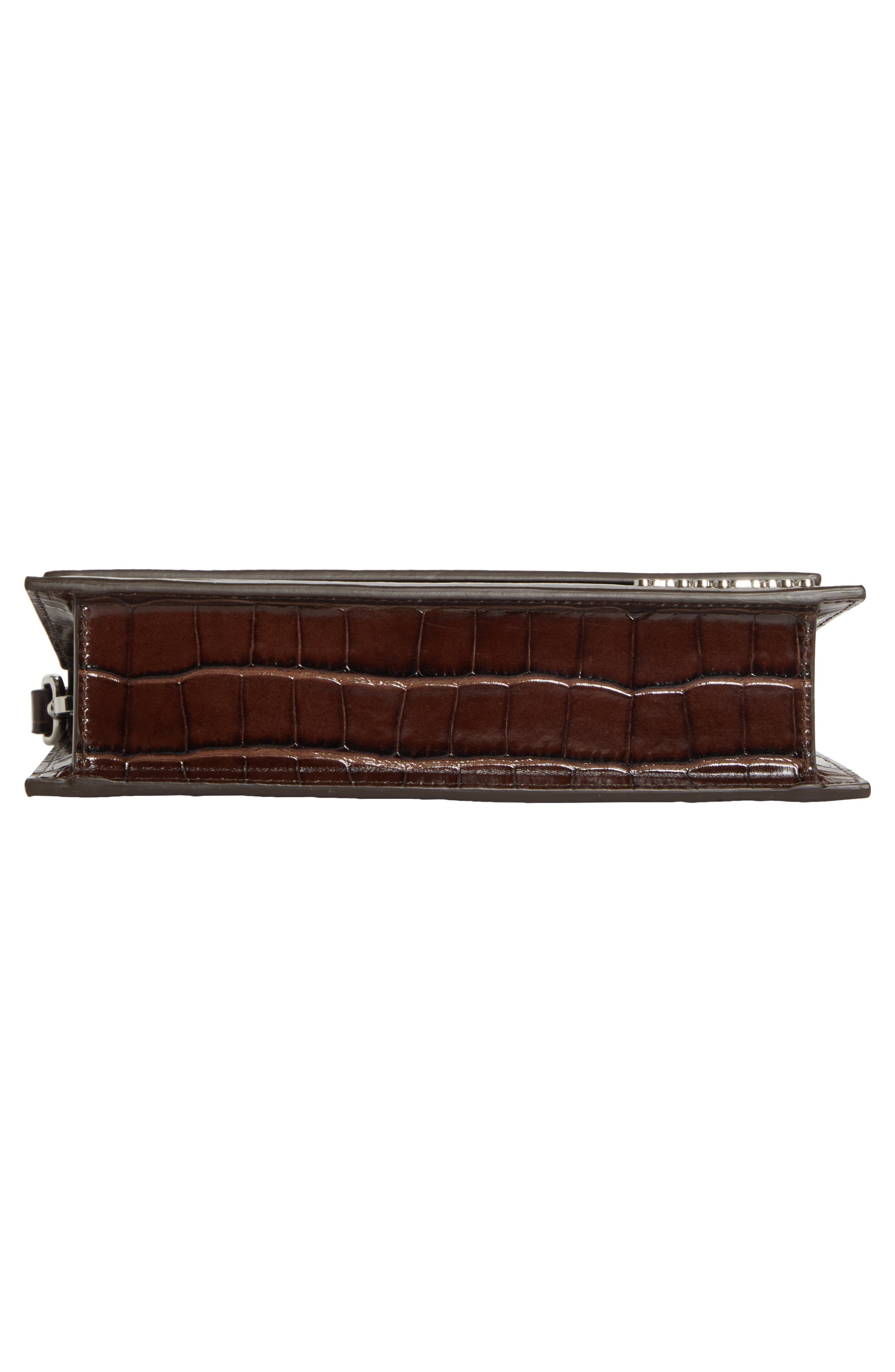 Jacquemus Le Chiquito Long Croc Embossed Leather Top Handle Bag in Dark Brown at Nordstrom - 8