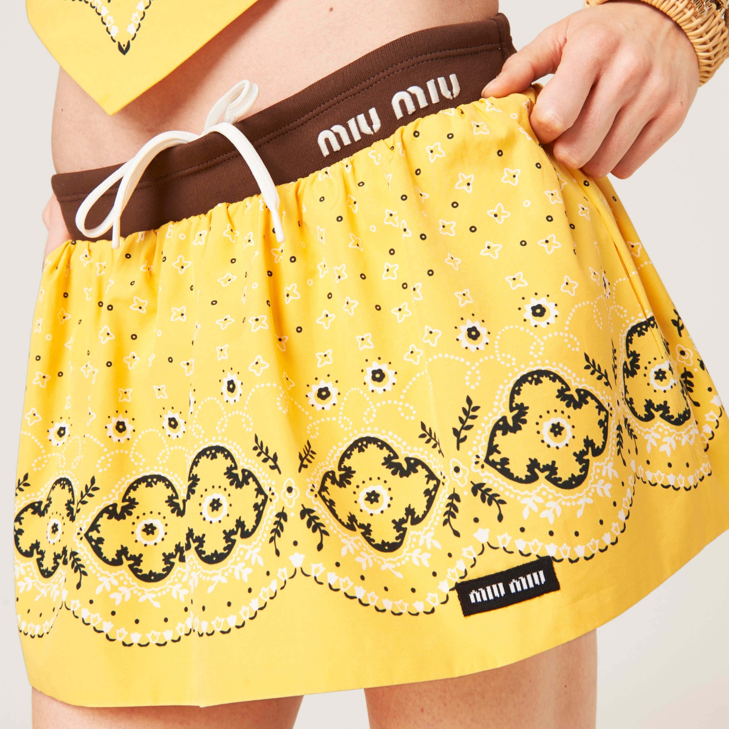 Printed poplin miniskirt - 4