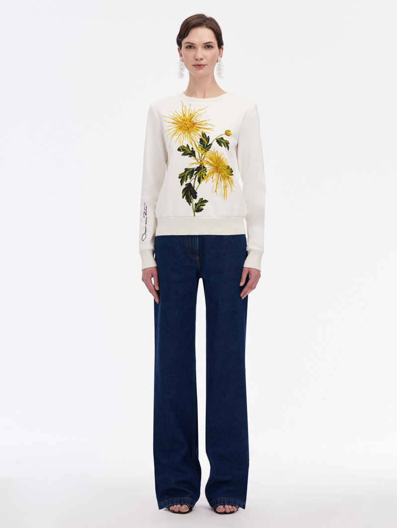 Oscar de la Renta CHRYSANTHEMUM JERSEY PULLOVER outlook