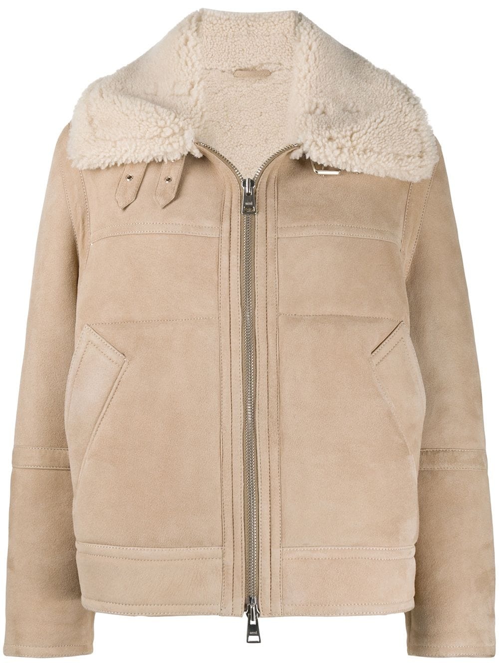 suede finish zipped jacket - 1