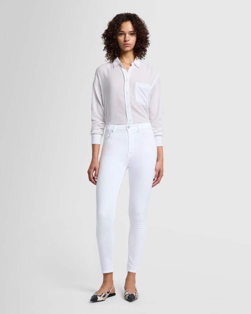 7 For All Mankind Slim Illusion High Waist Ankle Skinny in Luxe White outlook