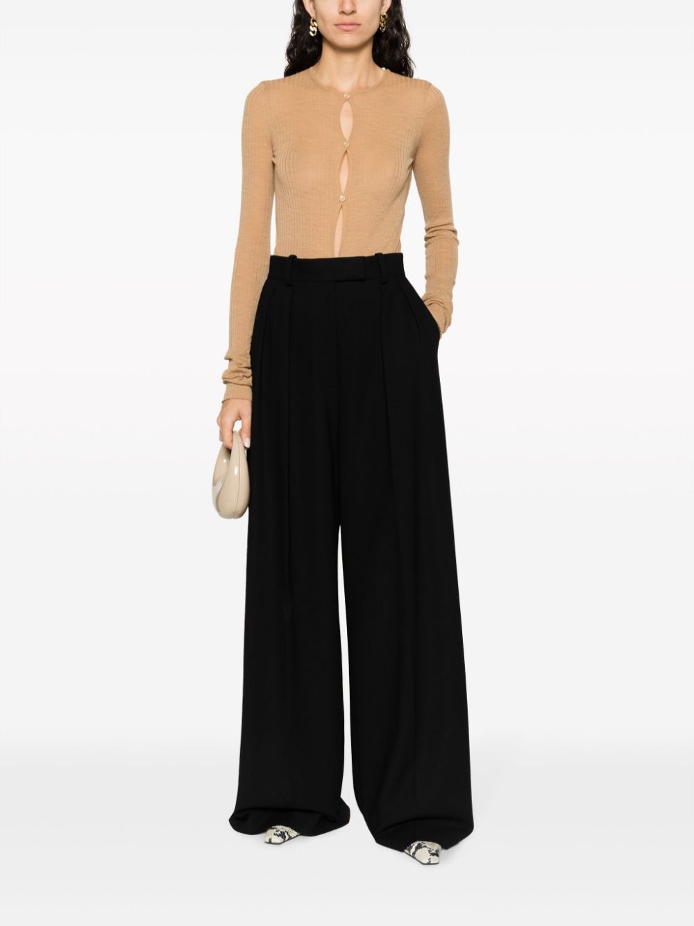 ribbed-knit button-up bodysuit - 2