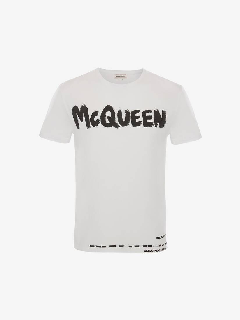 Men's McQueen Graffiti T-shirt in White - 2