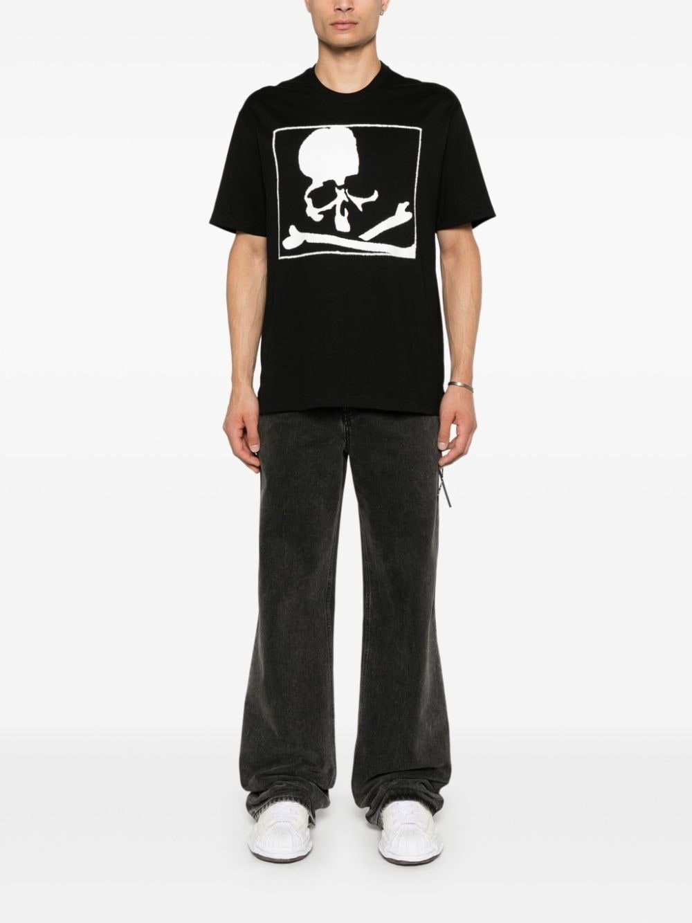 blurred skull-print T-shirt - 2