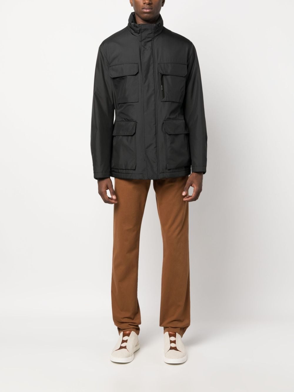 drawstring-waist padded jacket - 2