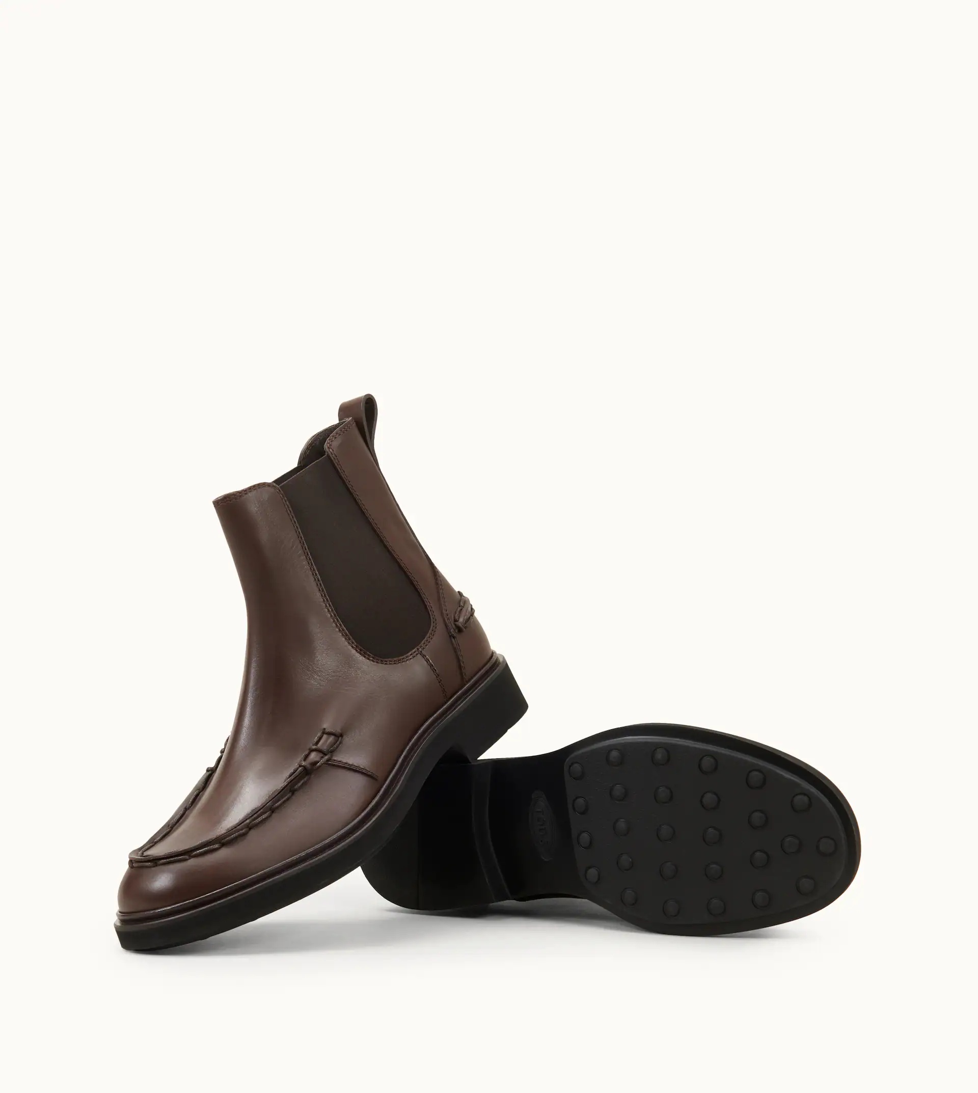 CLINT ANKLE BOOTS IN LEATHER - BROWN - 5