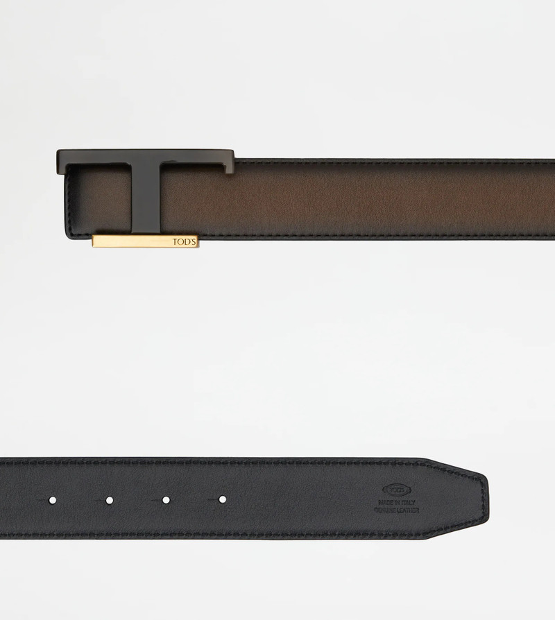 REVERSIBLE BELT IN LEATHER - BROWN, BLACK 3
